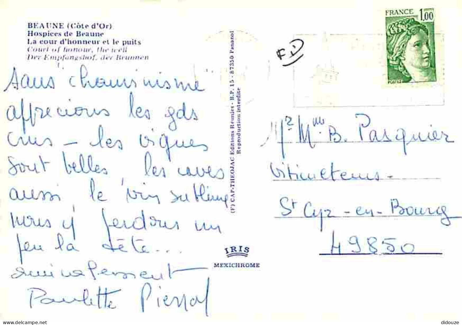 21 - Beaune - L'Hotel Dieu - La Cour D'honneur - Le Puits - Flamme Postale - CPM - Voir Scans Recto-Verso - Beaune