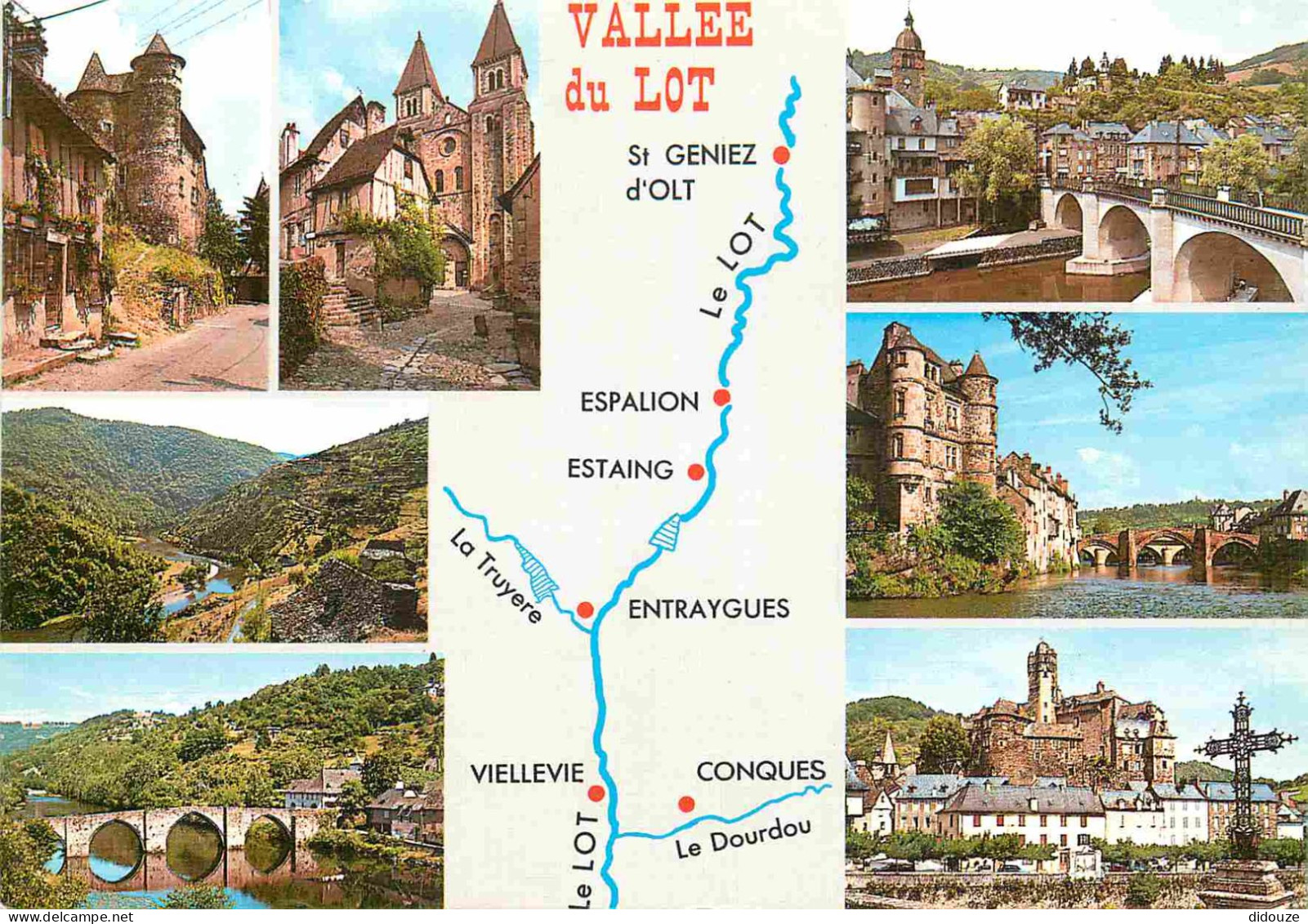 12 - Aveyron - Vallée Du Lot - Multivues - Carte Géographique - CPM - Voir Scans Recto-Verso - Autres & Non Classés