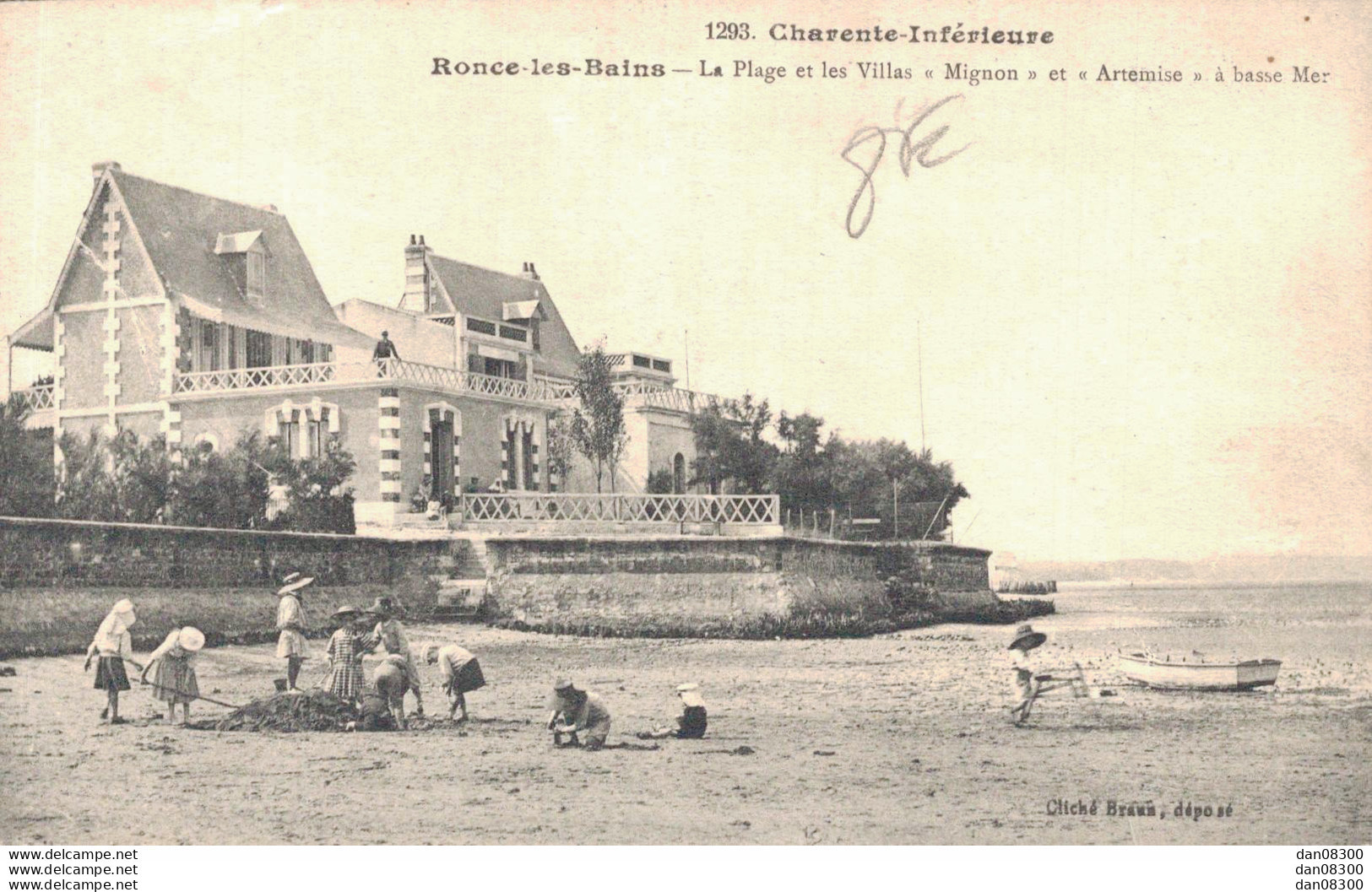 17 RONCE LES BAINS LA PLAGE ET LES VILLAS MIGNON ET ARTEMISE A BASSE MER - Sonstige & Ohne Zuordnung