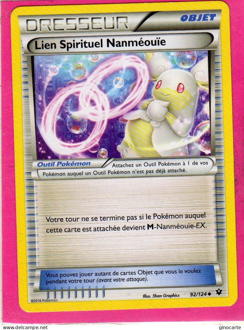 Carte Pokemon Francaise 2016 Xy Impact Des Destins 92/124 Lien Spirituel Nanmeouie Bon Etat - XY