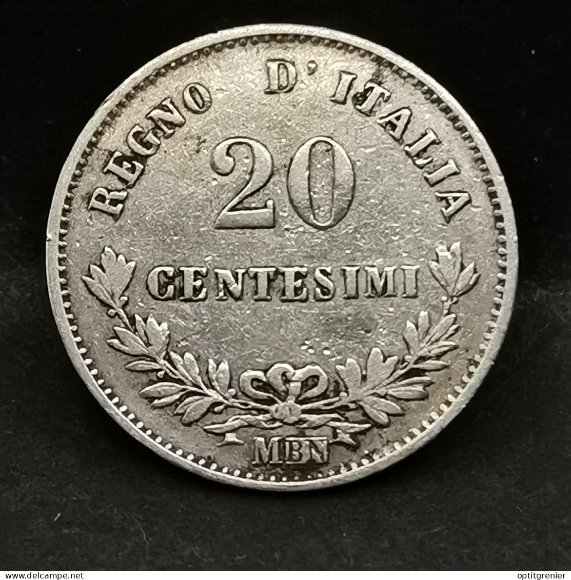 20 CENTESIMI ARGENT 1863 M BN MILAN ITALIE / ITALIA SILVER - 1861-1878 : Vittoro Emanuele II