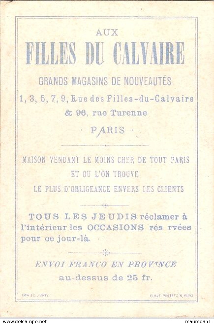 CHROMO ILLUSTRATEUR - MAGASIN  DE PARIS AUX FILLES DU CALVAIRE - COSTUME ET TIMBRE SUISSE ( Rare ) - Other & Unclassified