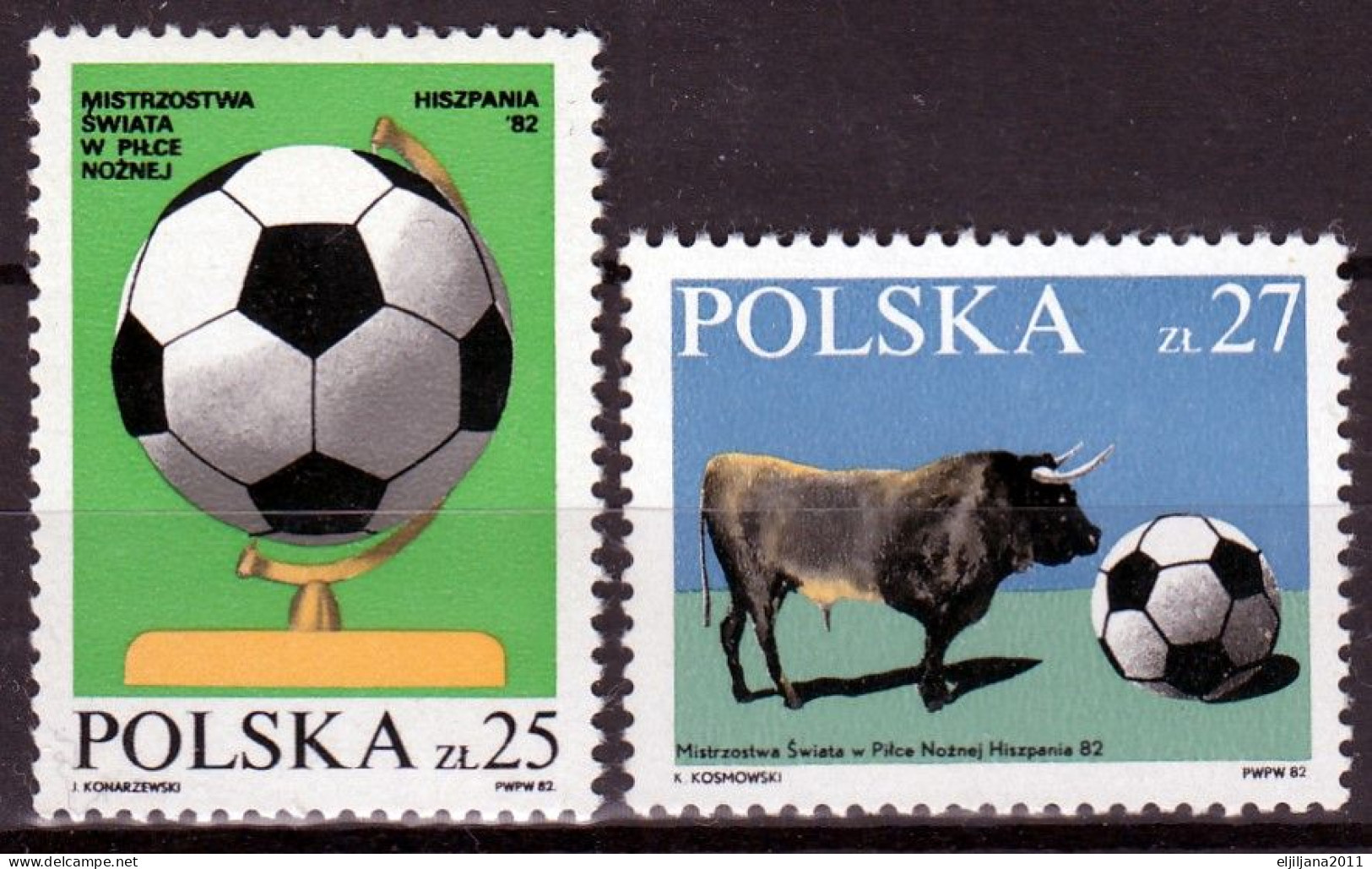 ⁕ Poland / Polska 1982 ⁕ FIFA World Cup In Spain Mi.2812-2813 ⁕ 2v MNH - Ongebruikt