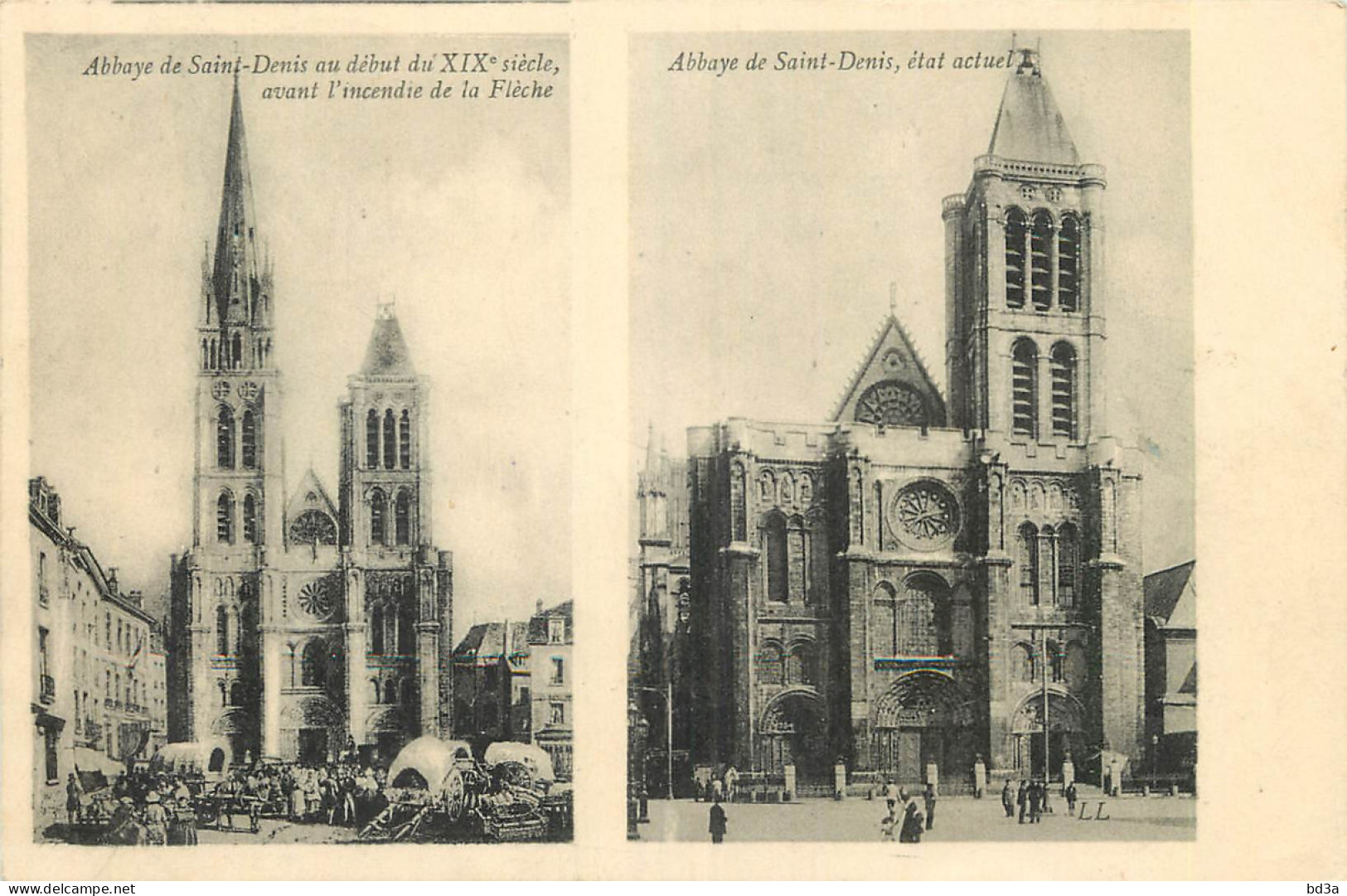 93 - SAINT DENIS L'ABBAYE AVANT ET APRES L'INCENDIE - Saint Denis