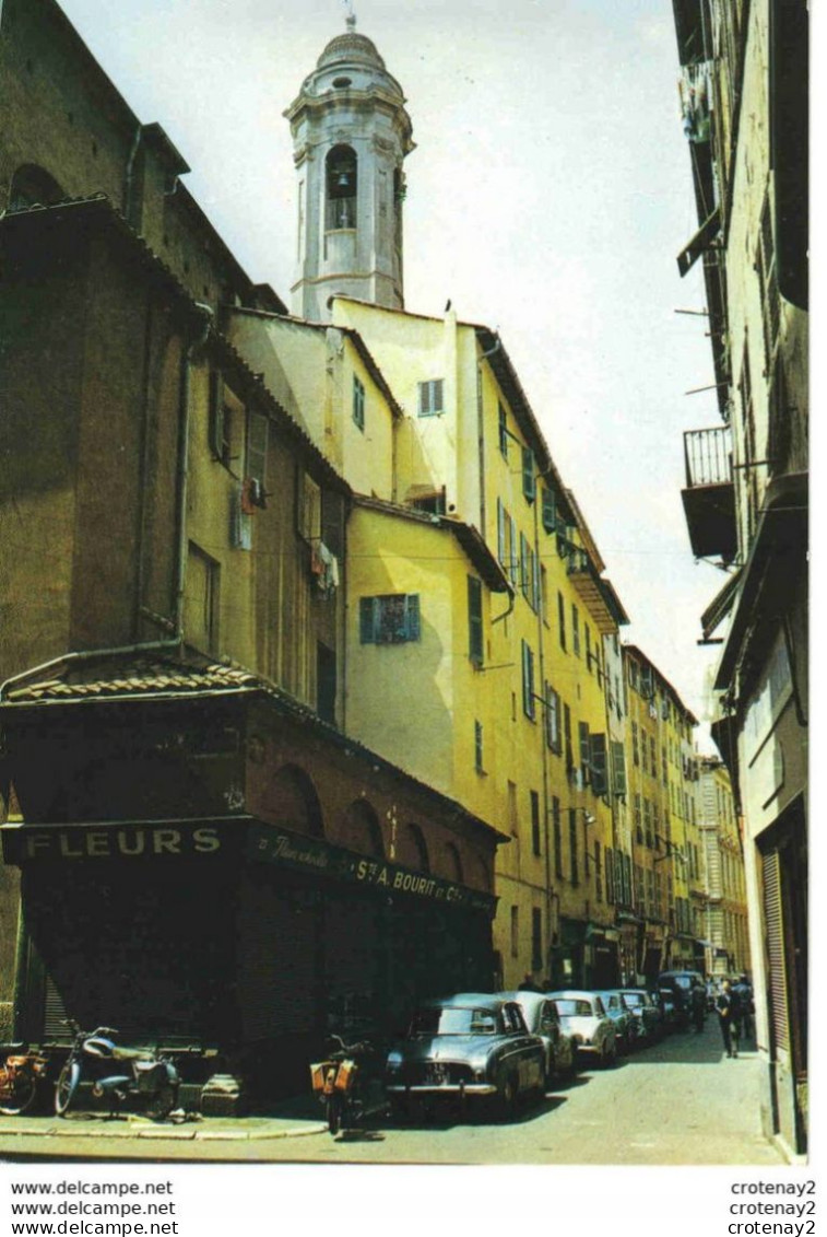 06 NICE N°24 Rue Typique Du Vieux Nice En 1966 Magasin De Fleurs A. BOURIT & Cie Renault Dauphine 4CV Mobylette VOIR DOS - Sonstige & Ohne Zuordnung