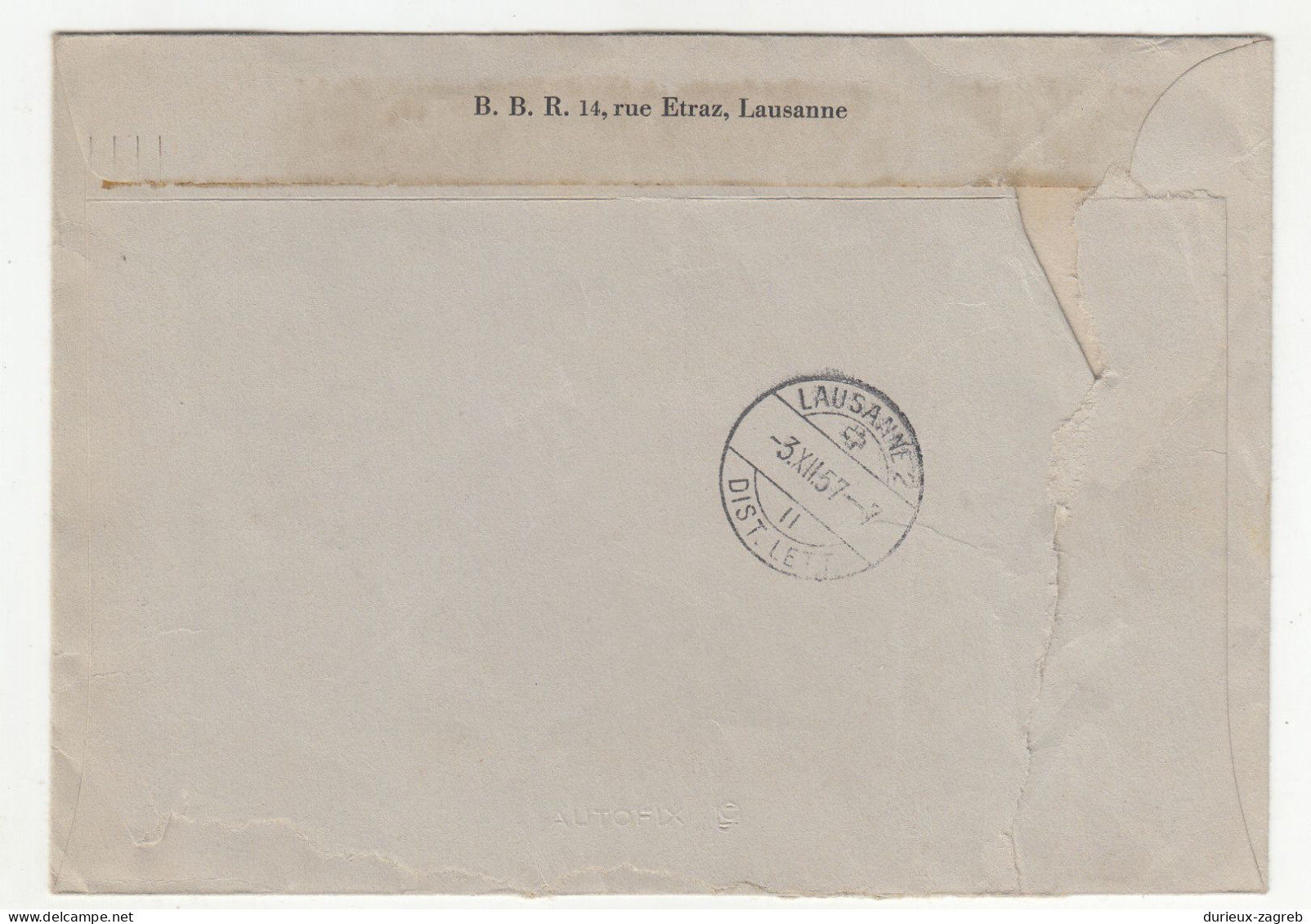 Switzerland Letter Meter Stamp Cover Posted 1957 - Taxed Postage Due Switzerland Ordinary Stamp B240510 - Taxe