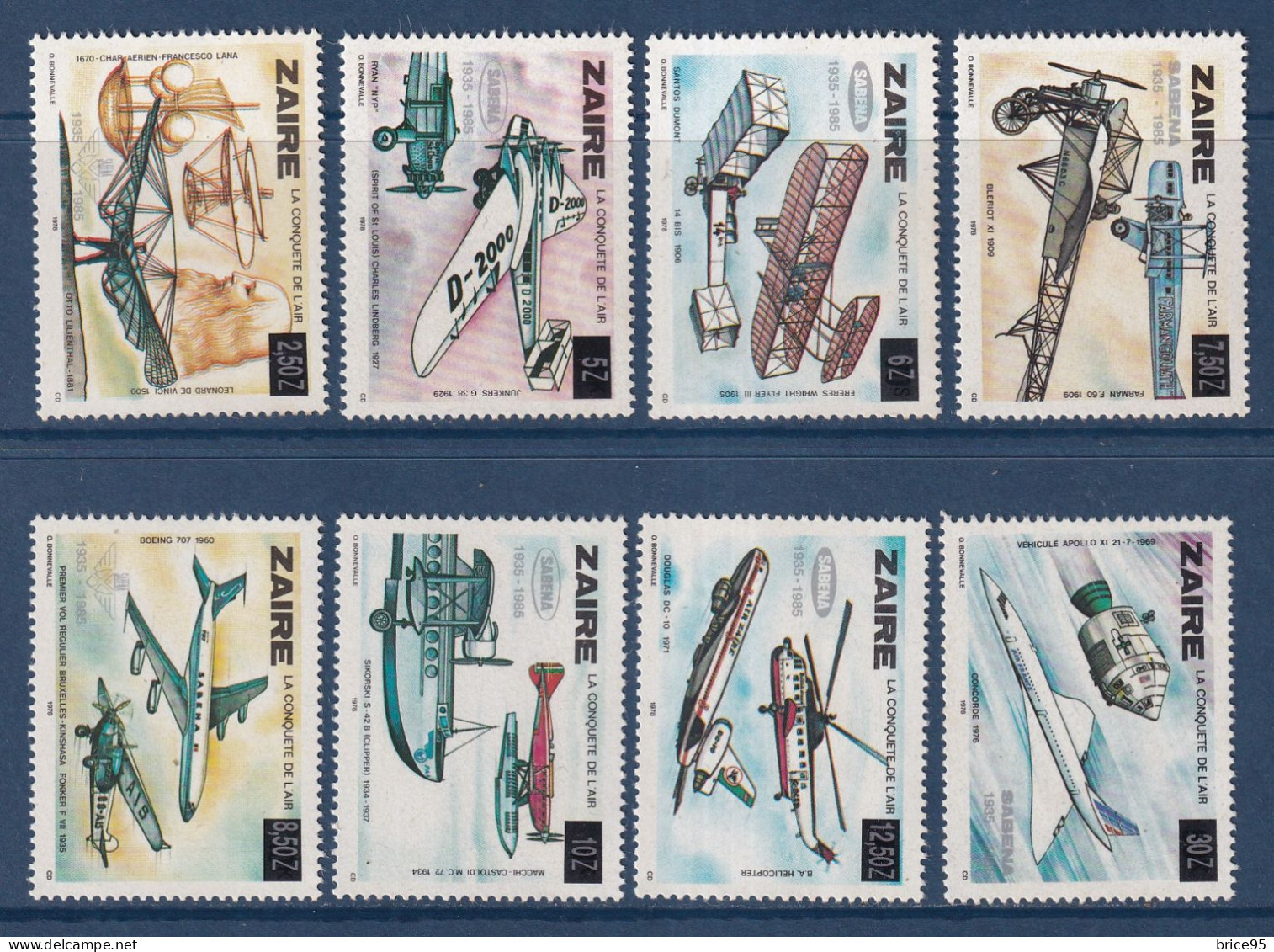 Zaïre - YT N° 1186 à 1193 ** - Neuf Sans Charnière - 1985 - Unused Stamps