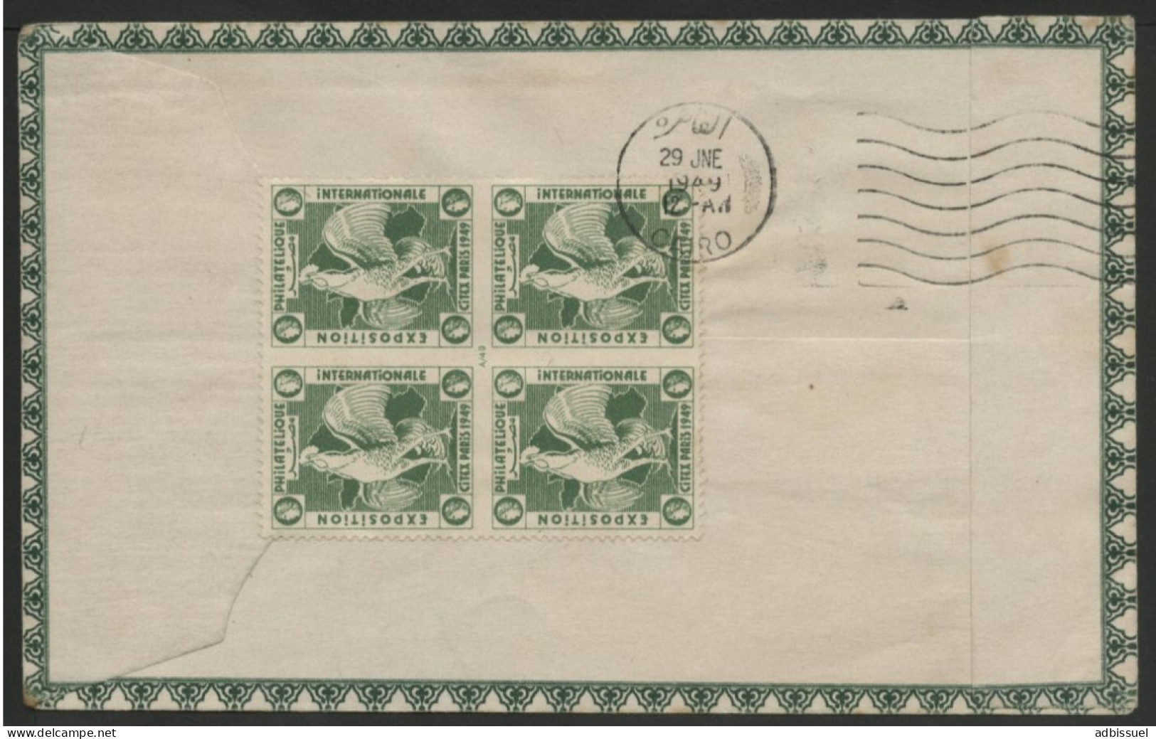 VOL LE CAIRE CITEX PARIS En 1929 PA N° 29 + 36 Sur Env. Speciale Avec Vignette Au Verso - Airmail