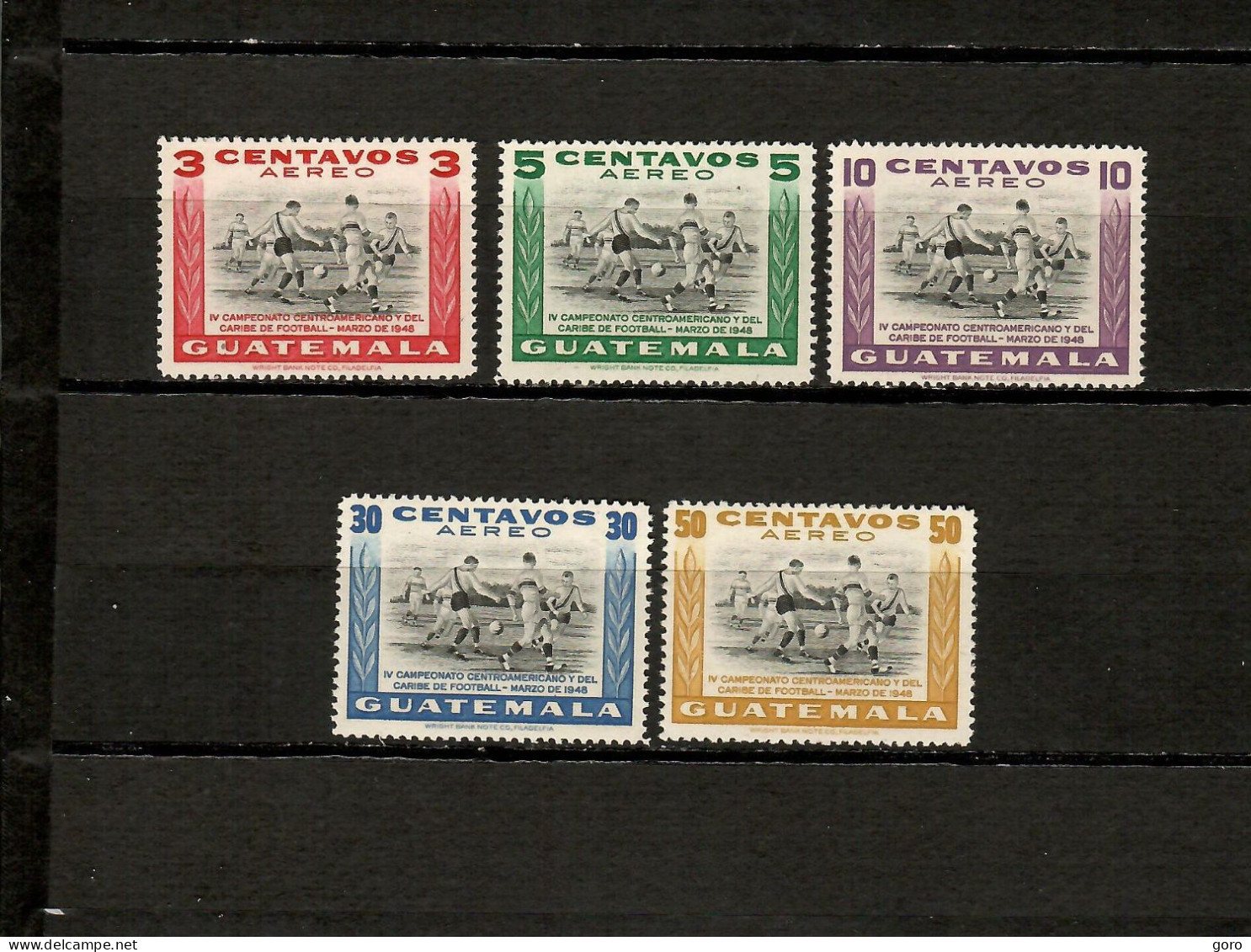 Guatemala   1948  .-  Y&T  Nº   160/164   Aéreo   ** - Guatemala