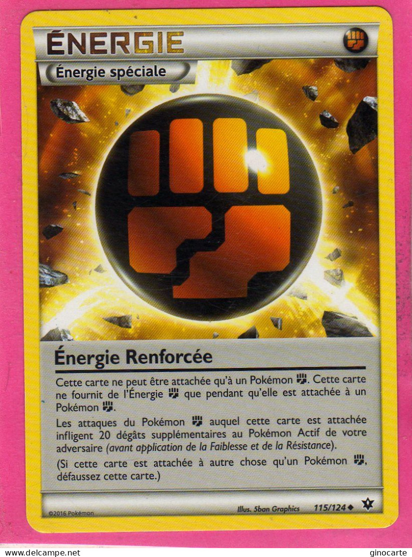 Carte Pokemon Francaise 2016 Xy Impact Des Destins 115/124 Energie Renforcee Neuve - XY