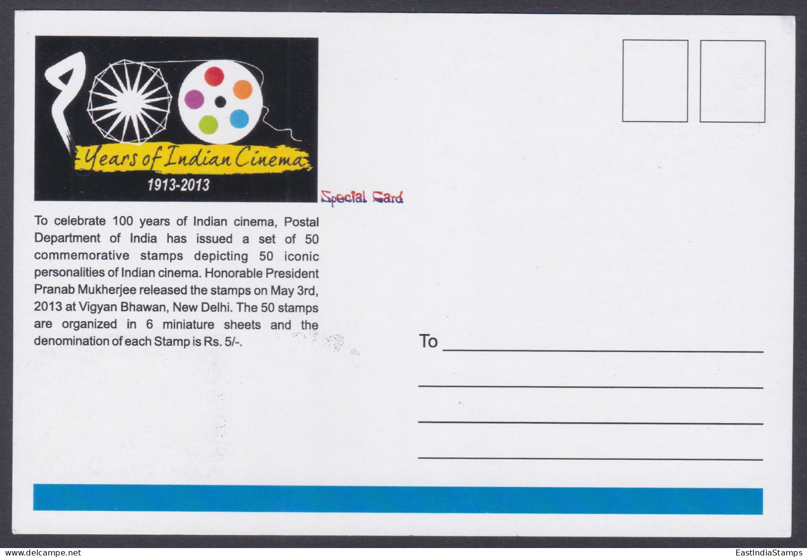 Inde India 2013 Maximum Max Card B. R. Chopra, Director, Producer, Bollywood Indian Hindi Cinema, Film - Cartas & Documentos