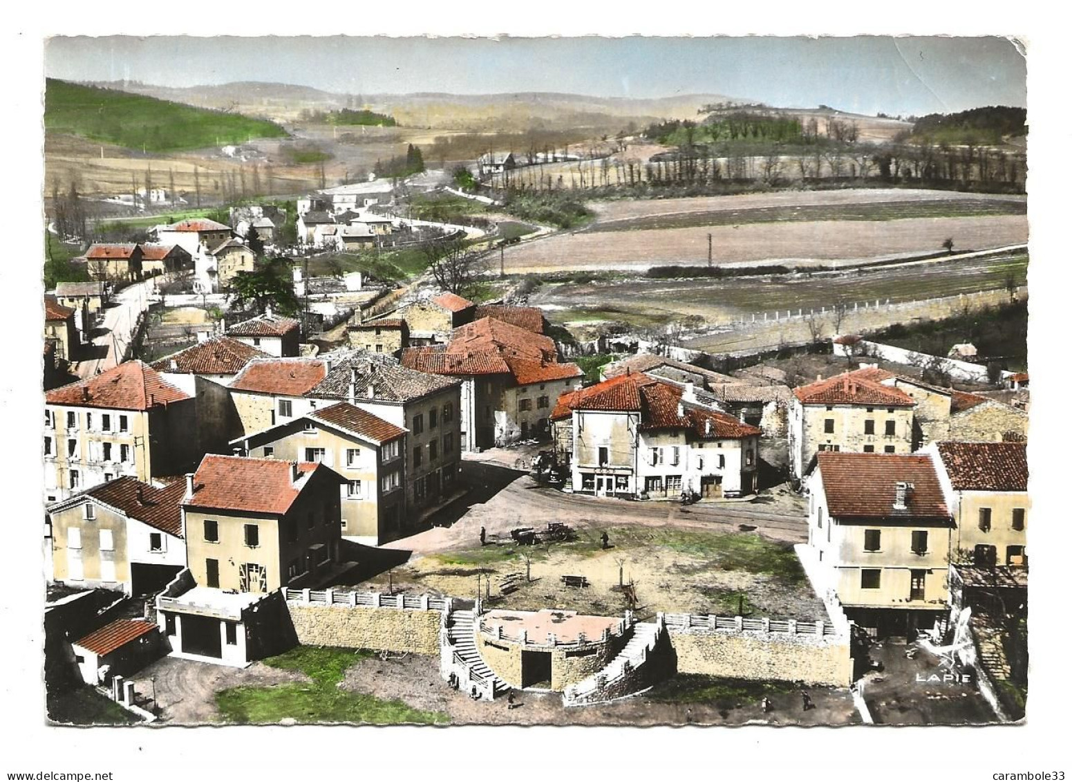 CPA  07  En AVION AU DESSUS DE... ALBOUSSIERE  (Ardeche) Place Du Village  ( 1636) - Sonstige & Ohne Zuordnung