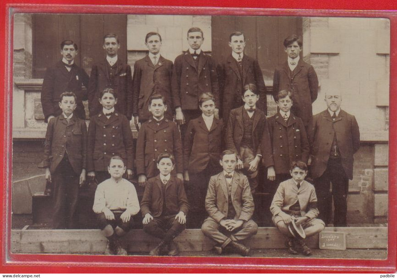 Carte Photo 27. Louviers 1908 école  Très Beau Plan - Louviers