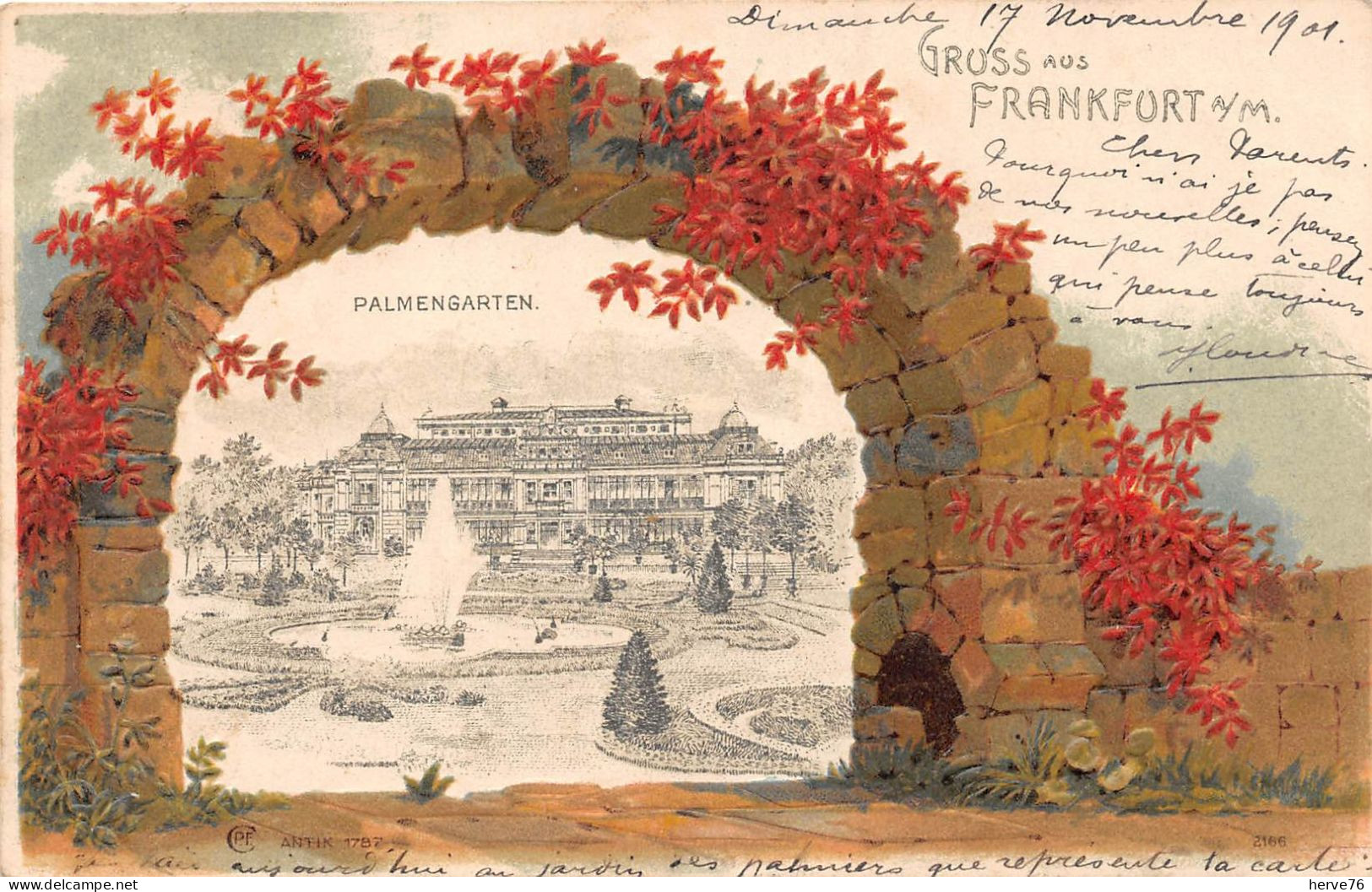 ALLEMAGNE - Gruss Aus Frankfurt A. Main - FRANCFORT - Palmengarten - Jardin De Palmiers - Litho - CPA Fantaisie Gaufrée - Frankfurt A. Main