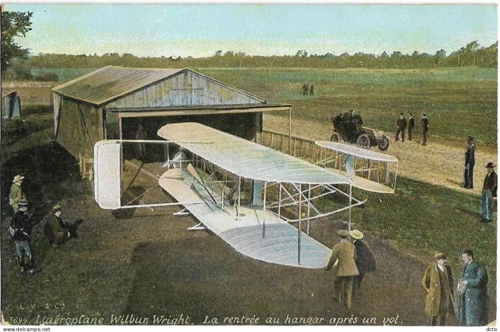 4 Cpa Aéroplane Wilbur Wright Rentrée Au Hangar, Arrivée Pylone & Blériot Et Anzani Traversée De La Manche - Sonstige & Ohne Zuordnung