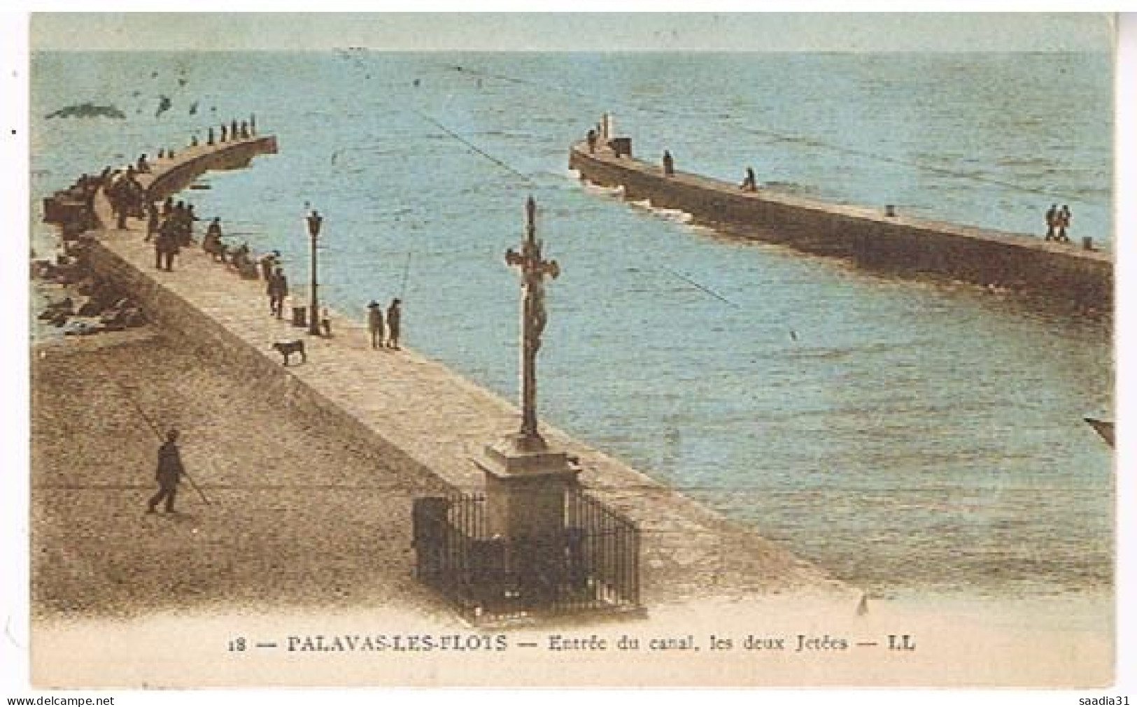 34  PALAVAS LES FLOTS ENTREE DU CANAL LES DEUX JETEES 1931 - Palavas Les Flots