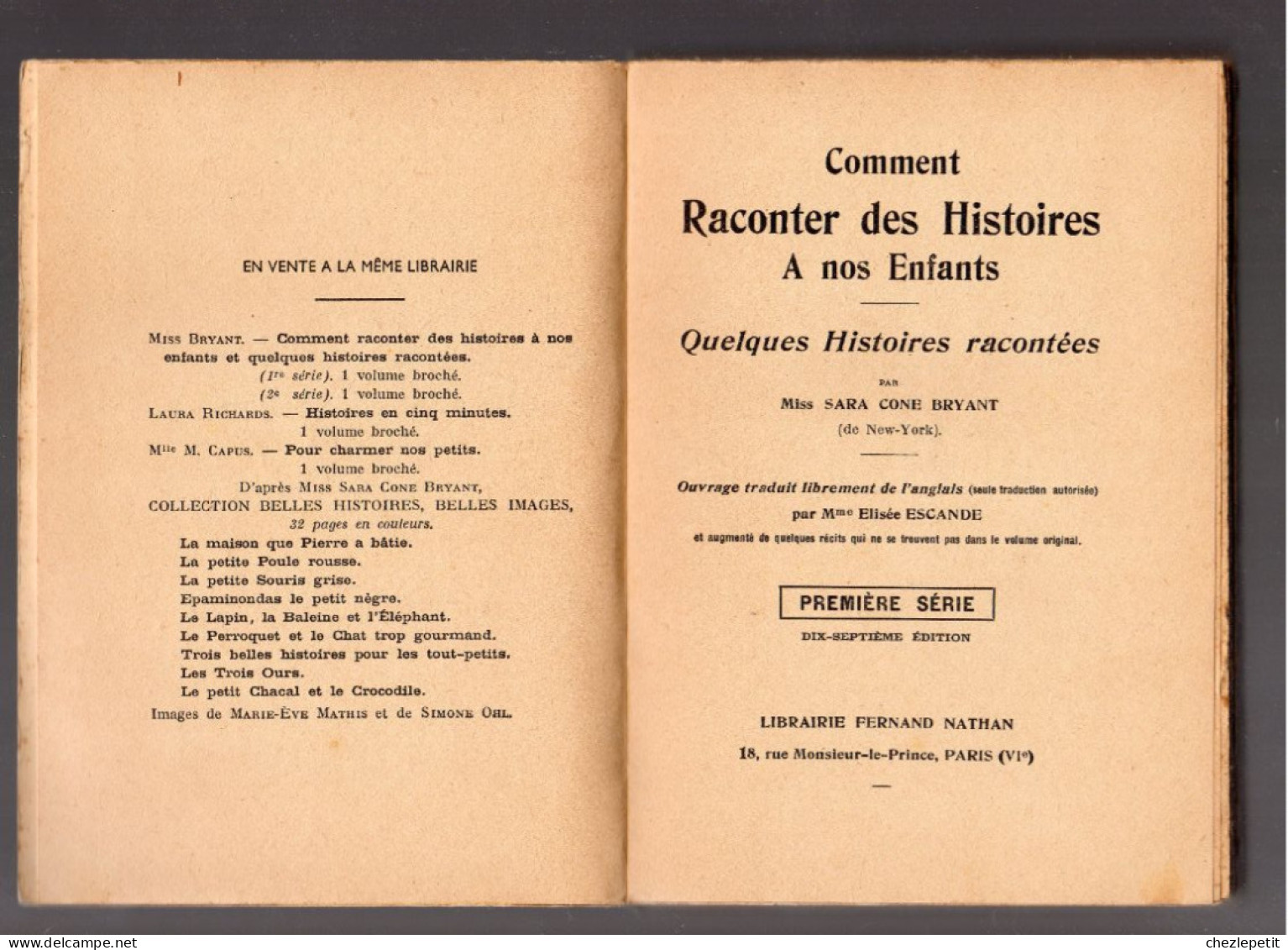 COMMENT RACONTER DES HISTOIRES A NOS ENFANTS FERNAND NATHAN 1952 - Autres & Non Classés