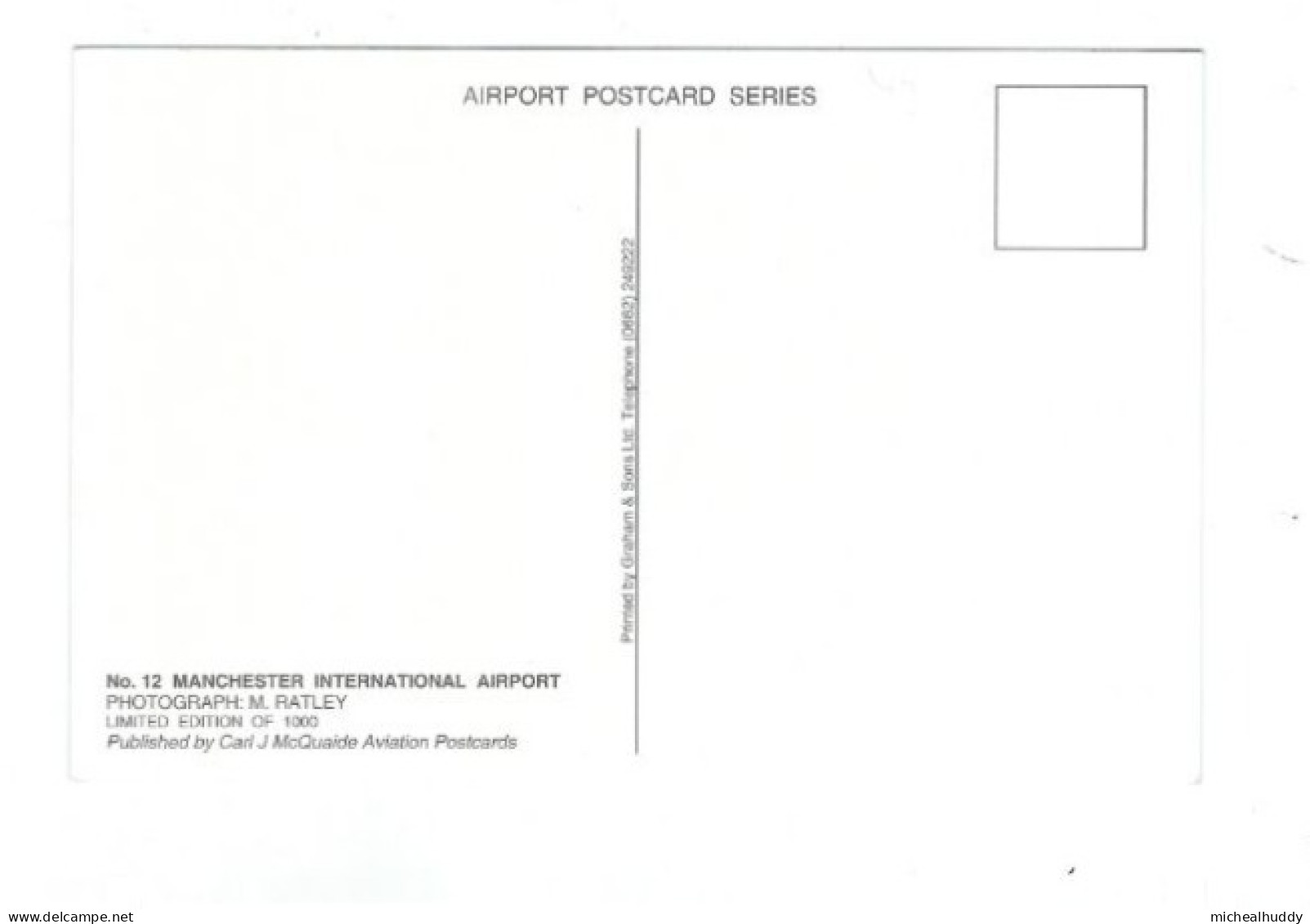 POSTCARD   PUBL BY  BY C MCQUAIDE IN HIS AIRPORT SERIES  MANCHESTER INTERNATIONAL  CARD NO  12 - Aerodromi