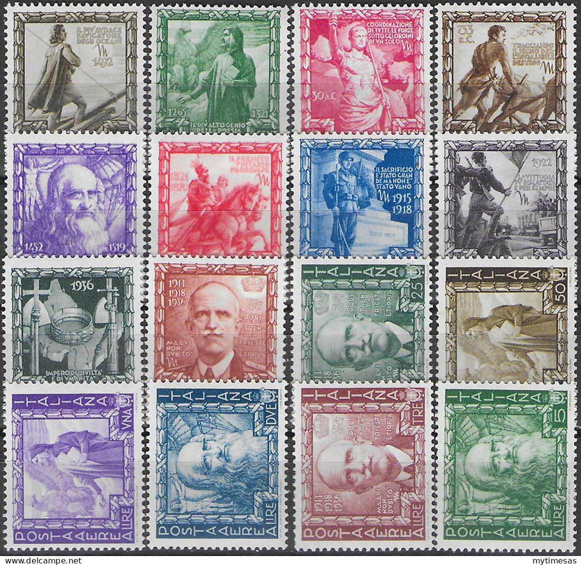 1938 Italia Proclamazione Impero 16v. MNH Sassone N. 439/48+A - Otros & Sin Clasificación