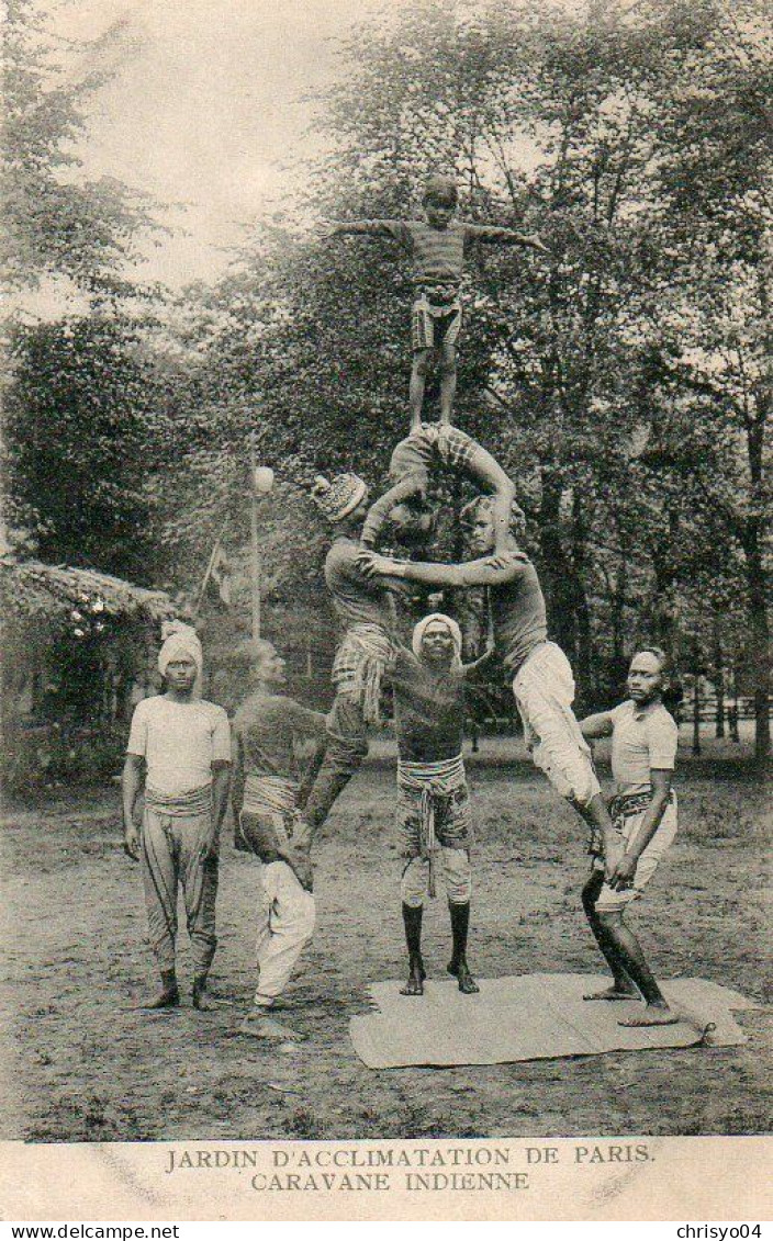 4V4Sb   Paris Jardin D'Acclimatation Caravane Indienne Pyramide Cirque - Autres & Non Classés