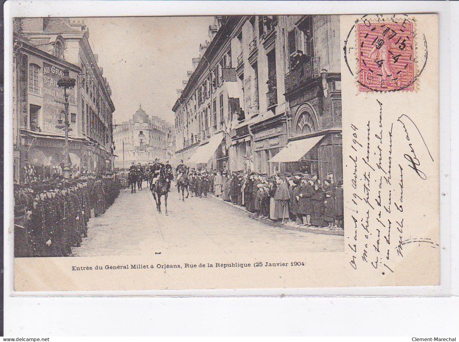 ORLEANS: Entrée Du Général Millet, Rue De La République 1904 - Très Bon état - Orleans