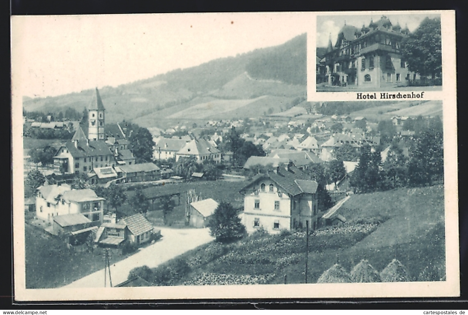 AK Spital A. Semmering, Hotel Hirschenhof, Teilansicht Mit Kirche  - Altri & Non Classificati