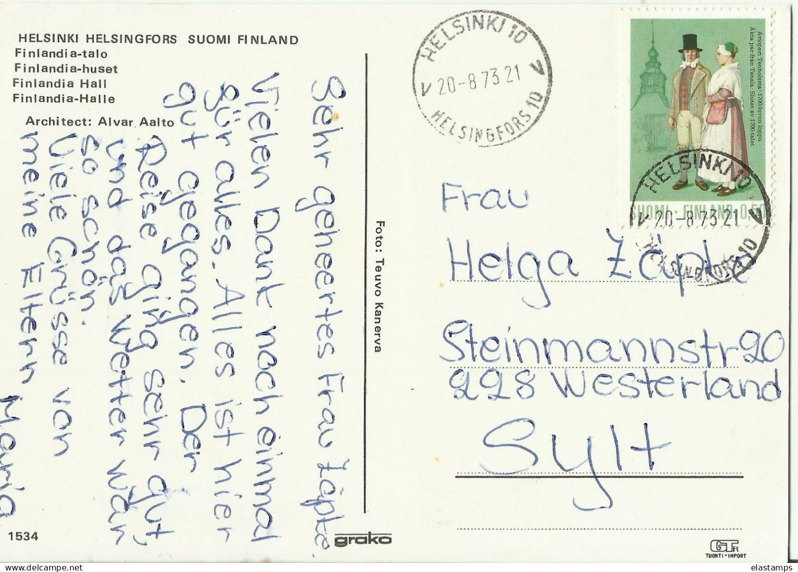 FINLAND AK 1973 - Lettres & Documents