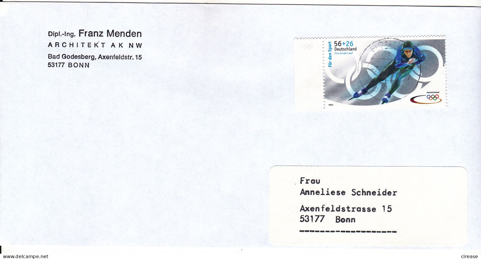 ICE SKATING COVER GERMANY - Lettres & Documents