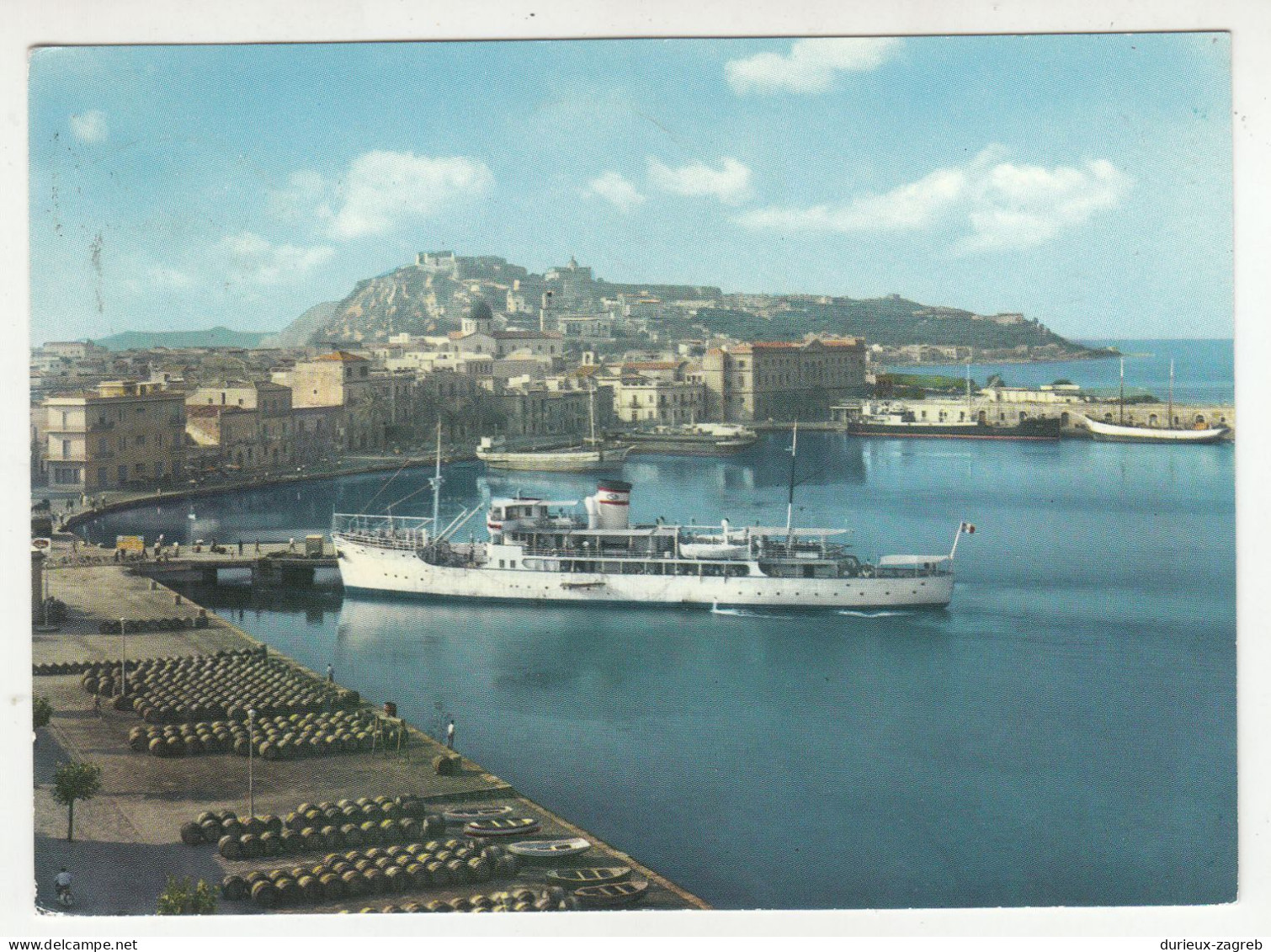 Italy Milazzo Postcard Posted 1950? - Taxed Postage Due Switzerland With Ordinary Stamp B240510 - Strafportzegels