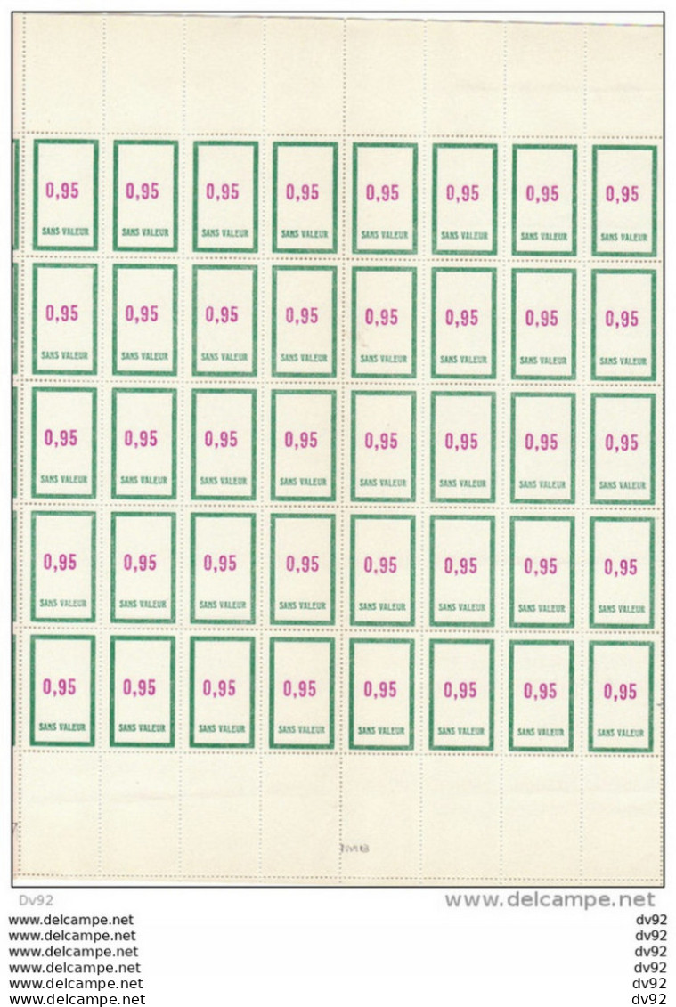 FRANCE TIMBRES FICTIFS FEUILLE COMPLETE TIMBRES USAGE COURANT N° F 157 - Fictie