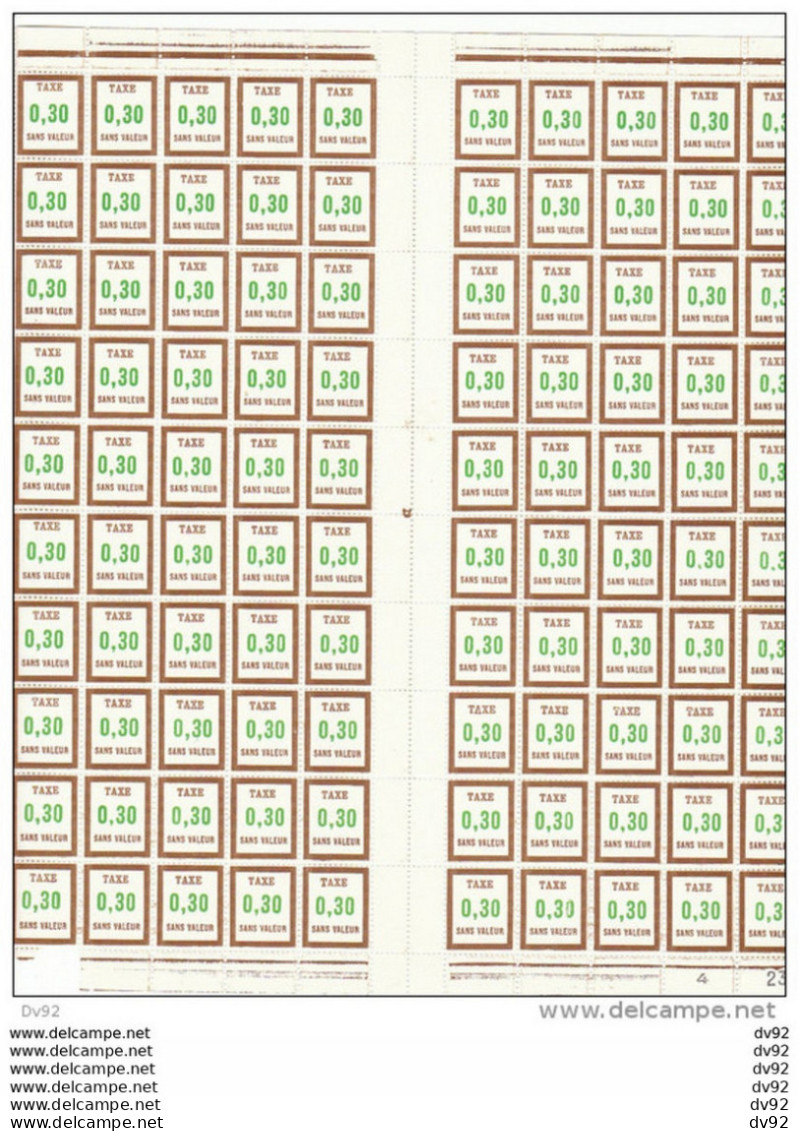 FRANCE TIMBRES FICTIFS FEUILLE COMPLETE TAXE N° FT 26 - Finti