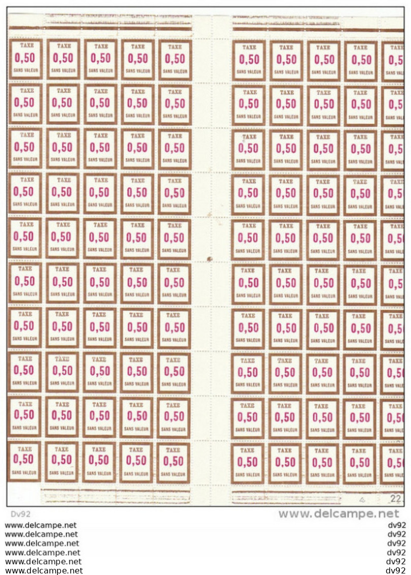FRANCE TIMBRES FICTIFS FEUILLE COMPLETE TAXE N° FT 27 - Finti