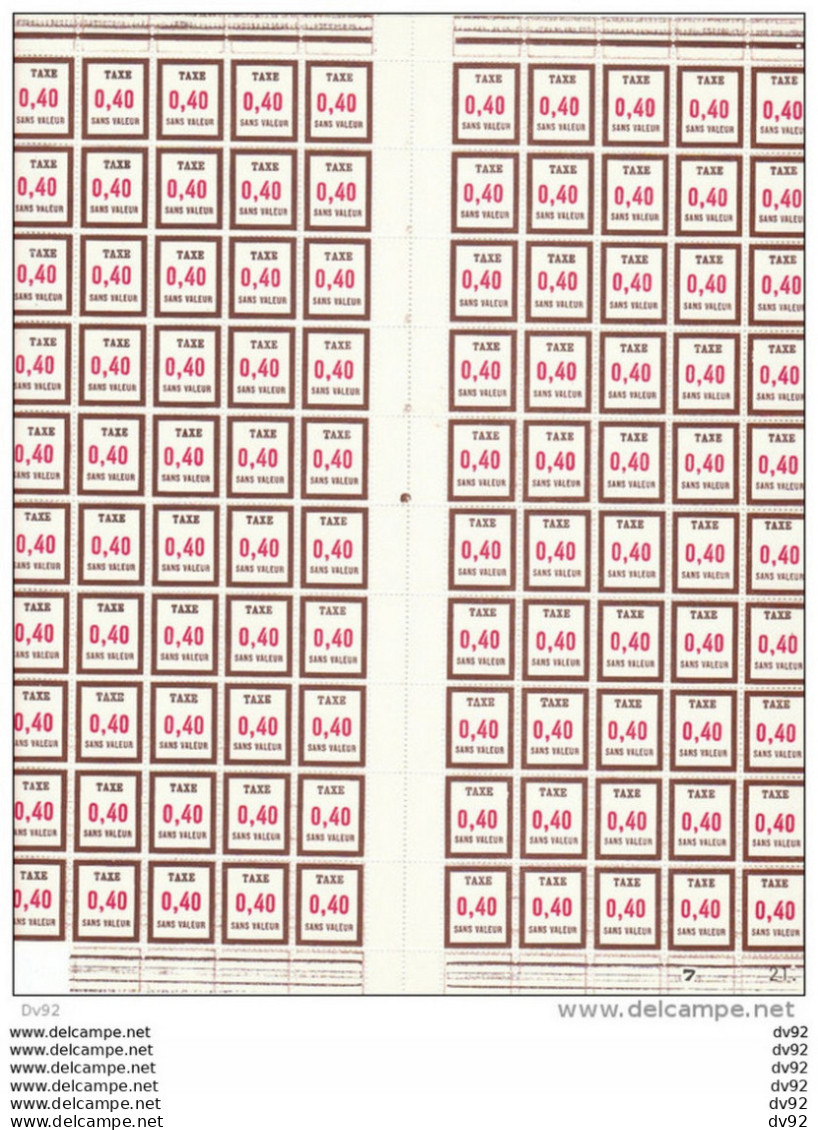 FRANCE TIMBRES FICTIFS FEUILLE COMPLETE TAXE N° FT 24 - Finti