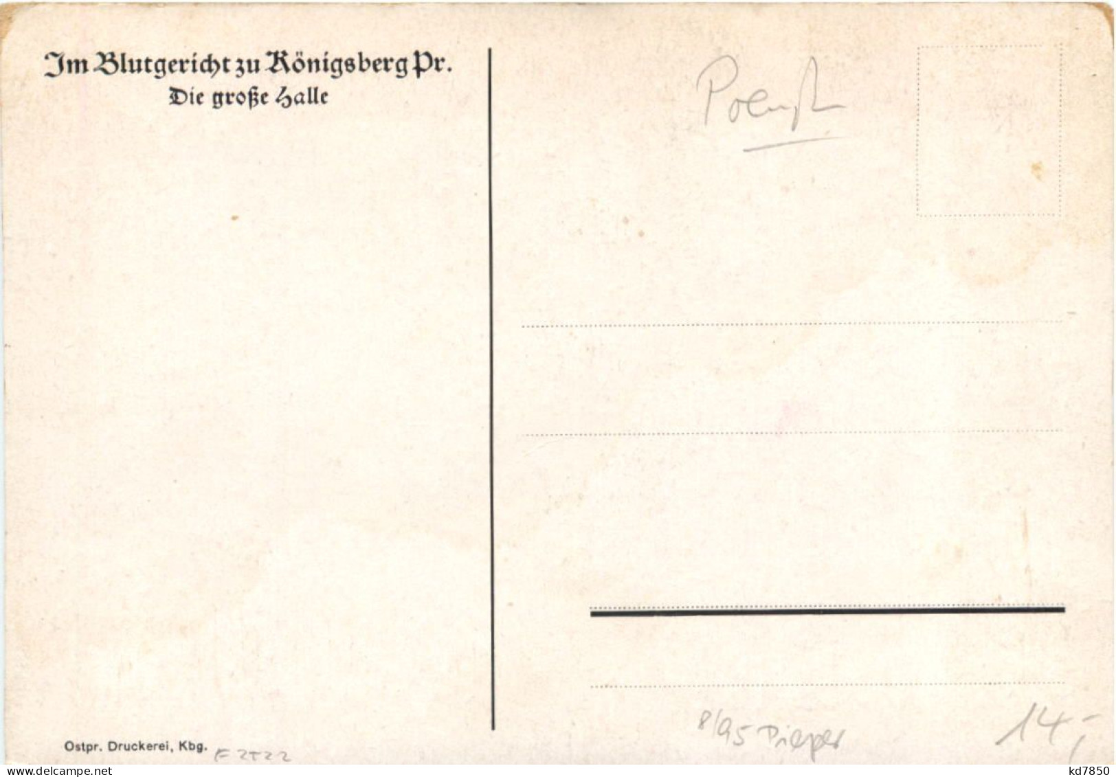 Königsberg - Blutgericht - Ostpreussen