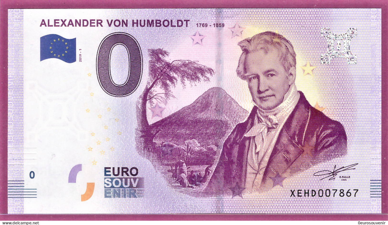 0-Euro XEHD 2019-1 ALEXANDER VON HUMBOLDT - 1769 - 1859 - Private Proofs / Unofficial