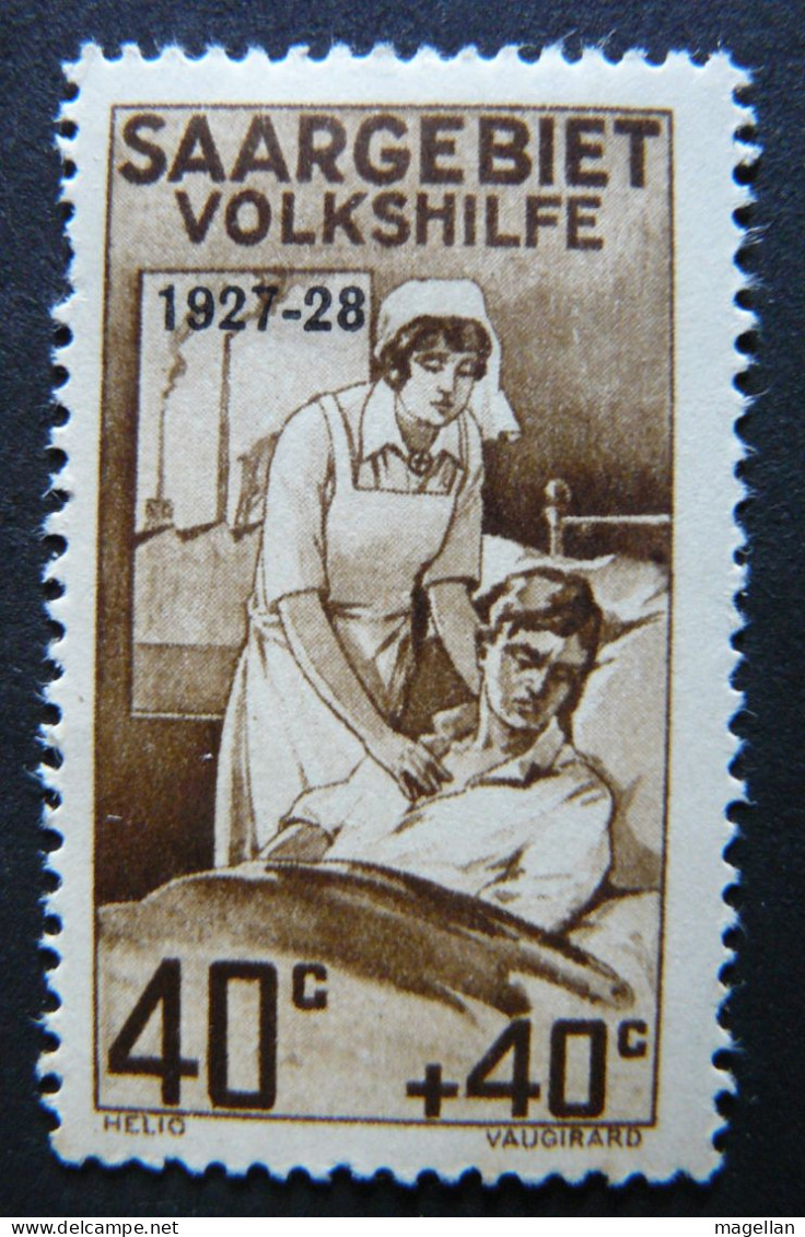 Allemagne - Saargebiet Mi. 123 - Sarre Yv. 122 Neuf * - Infirmière - Unused Stamps