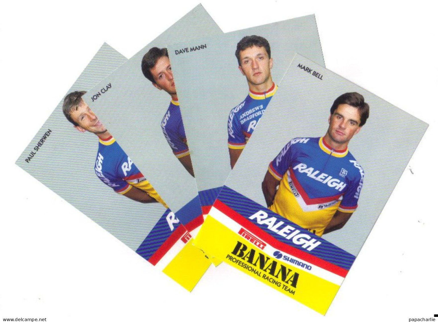 Cycling Ciclismo Cyclisme Vélo 4 Cartes Equipe Cycliste Raleign Banana 1987 - Ciclismo