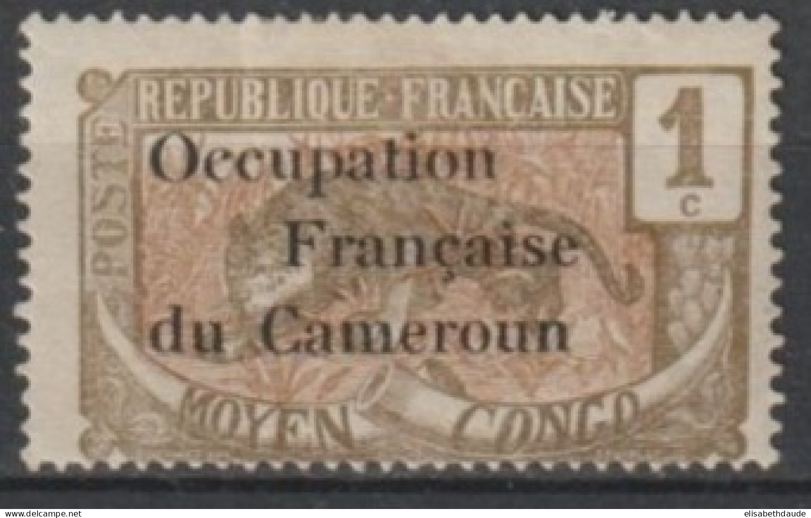 CAMEROUN - 1916 - YVERT N°53 * MH SIGNE CALVES - COTE = 140 EUR - Unused Stamps