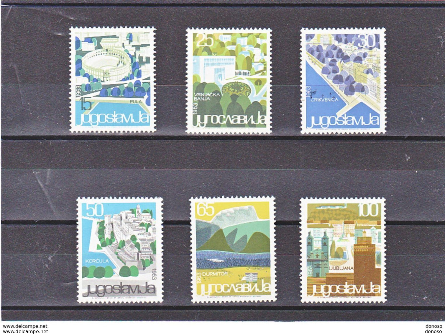 YOUGOSLAVIE 1963 Tourisme, Villes Yvert 937-942, Michel 1040-1045 NEUF** MNH Cote 4,50 Euros - Nuovi