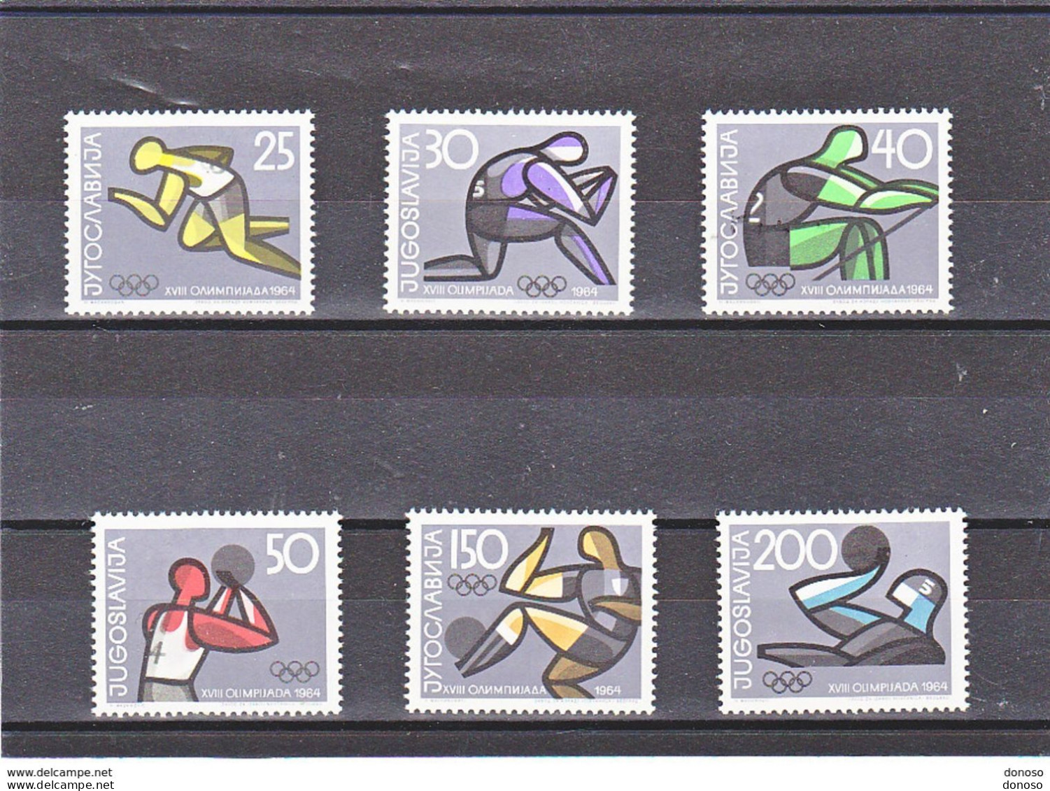 YOUGOSLAVIE 1964 JEUX OLYMPIQUES DE TOKYO Yvert 973-978, Michel 1076-1081 NEUF** MNH Cote 10 Euros - Ongebruikt