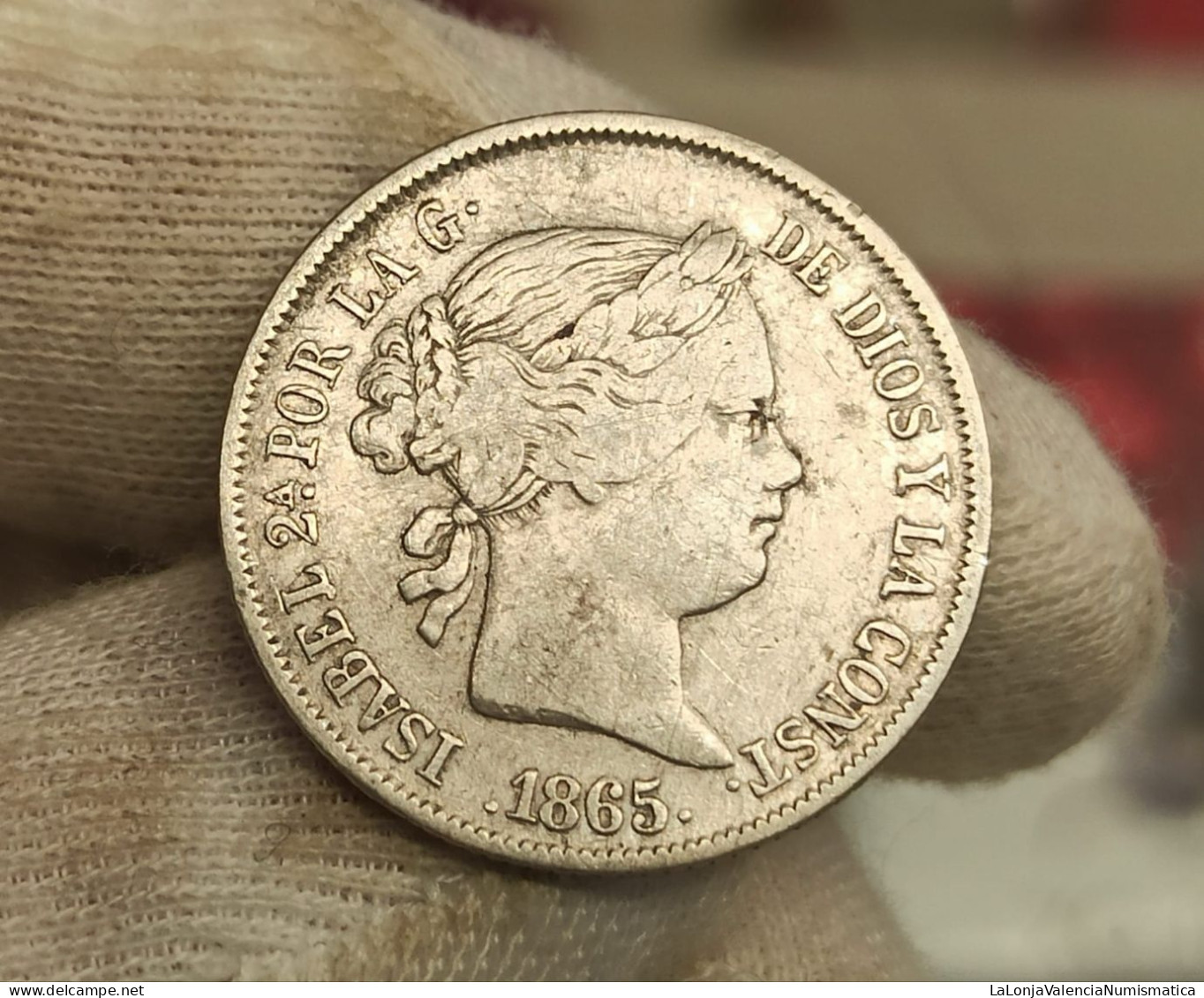 España Spain Isabel II - 40 Céntimos De Escudo 1865 Sevilla Km 628.3 Plata - Andere & Zonder Classificatie