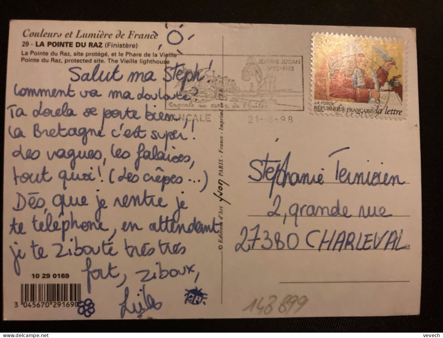 CP TP LA LETTRE 3,00 OBL.MEC.21-8 1998 35 CANCALLE - Cartas & Documentos