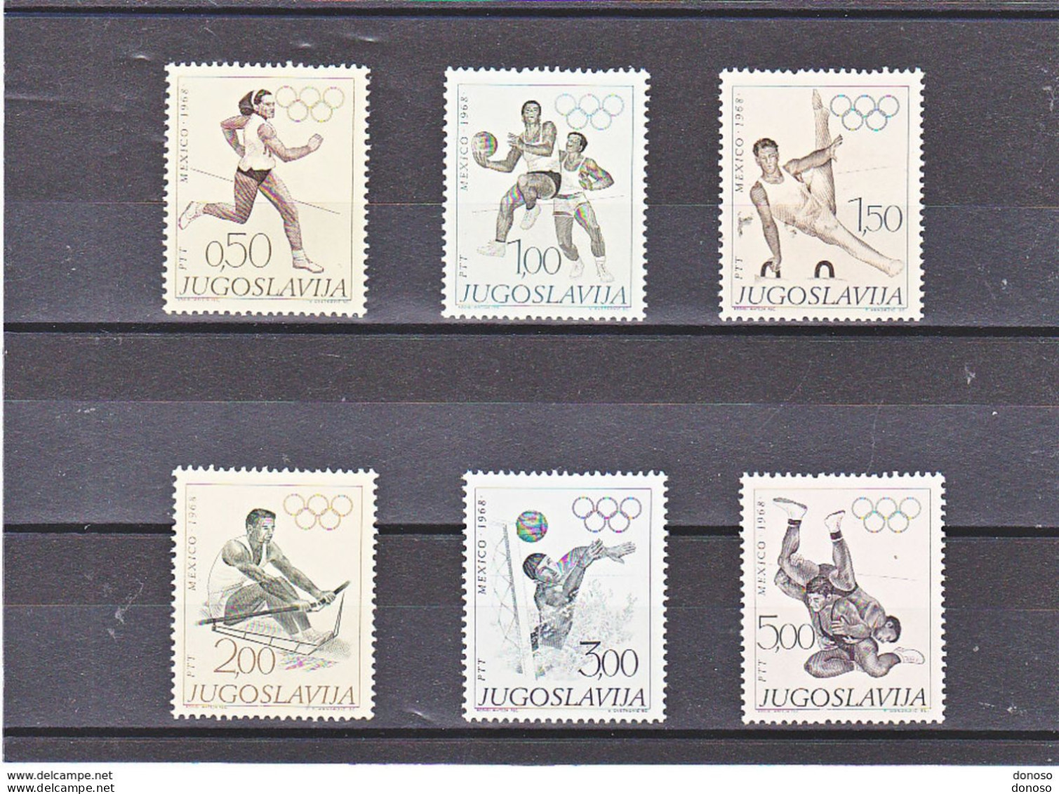 YOUGOSLAVIE 1968 JEUX OLYMPIQUES DE MEXICO Yvert  1183-1188, Michel 1290-1295 NEUF** MNH Cote Yv 15 Euros - Unused Stamps