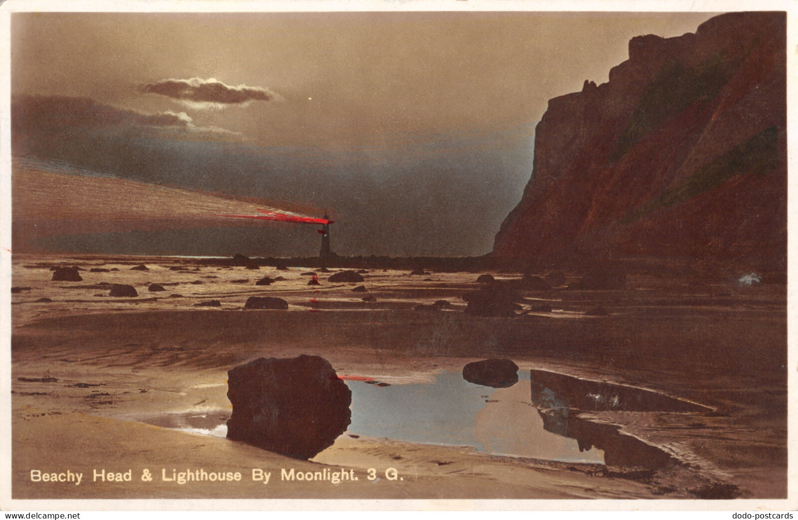 R333846 Beachy Head And Lighthouse By Moonlight. Beauty Watch Tower Head - Monde