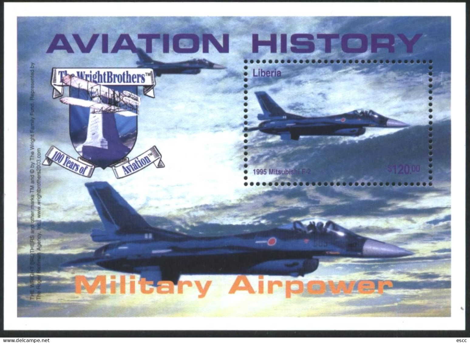 Mint S/S  Aviation Airplanes 2003  From Liberia - Aerei