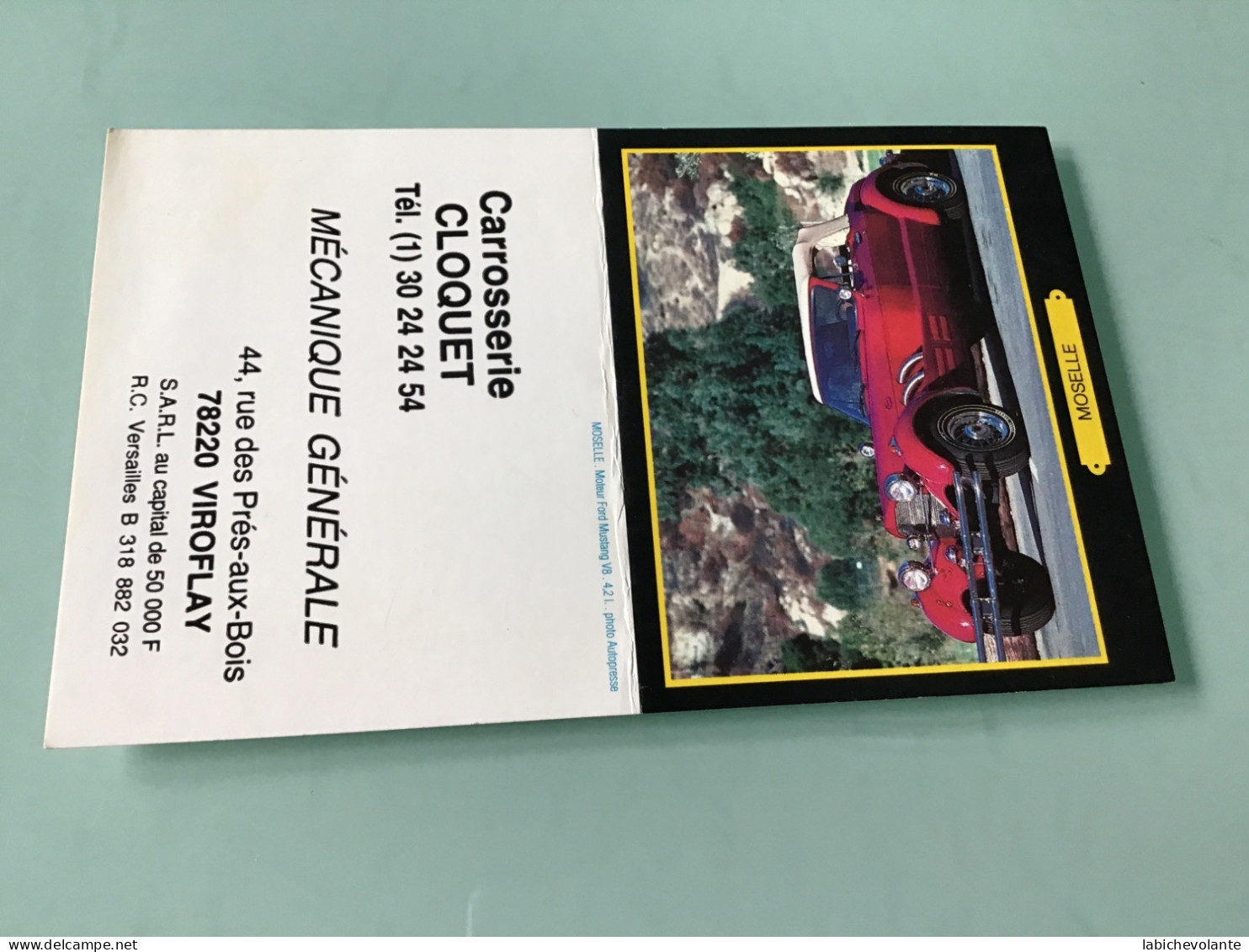 Calendrier 1991 - VIROFLAY. Carrosserie CLOQUET - Petit Format : 1991-00