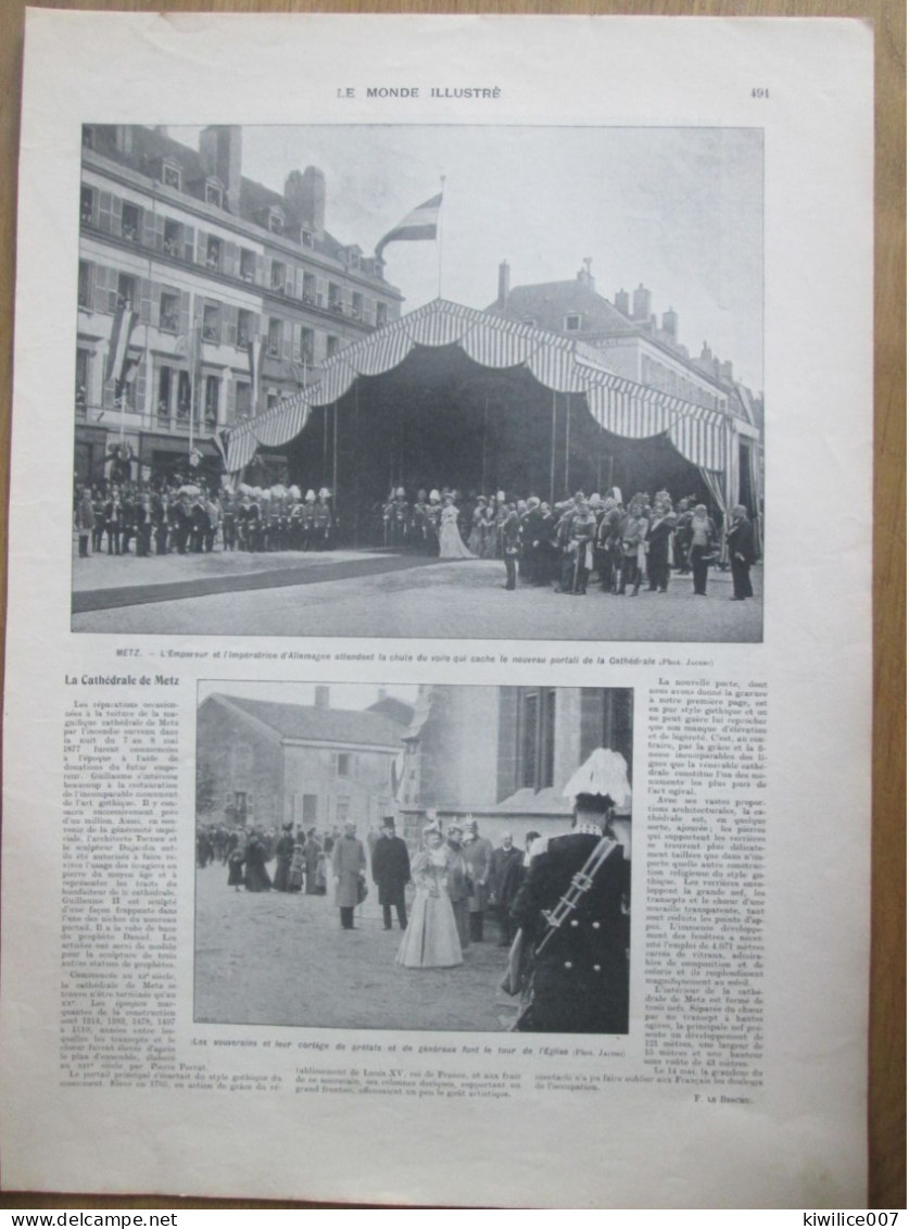 1903  Cathedrale De METZ   Le 14 Mai Guilluame  II Empereur Stathalter D ALSACE LORRAINE   Nouveau Portail - Ohne Zuordnung