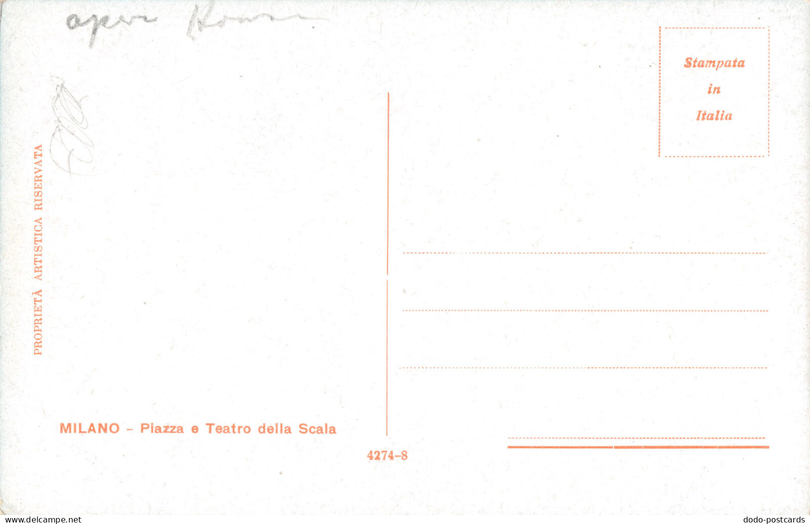 R334913 Milano. Piazza E Teatro Della Scala. Proprieta Artistica Riservata. 4274 - Monde