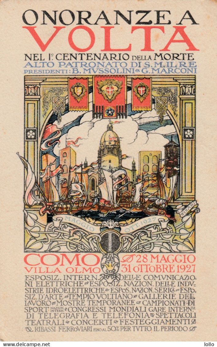 Pubblicitarie -  Como  -  Maggio 1927  -  Onoranze A Volte  -  F. Piccolo  -  Viagg   - Molto Bella - Advertising