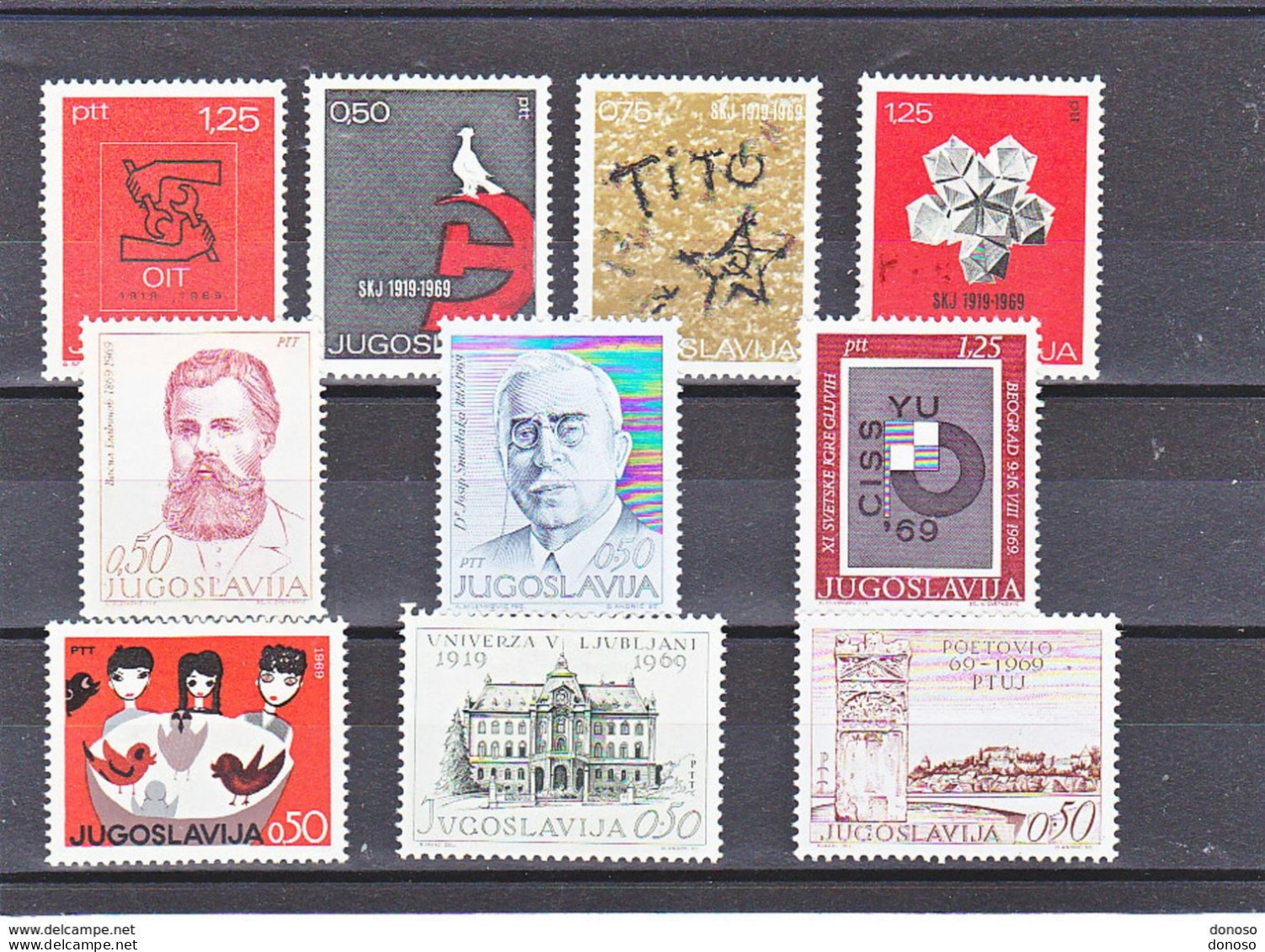 YOUGOSLAVIE 1969 Yvert  1211-1214 + 1222-1223 + 1236 + 1241 + 1248 + 1254-1255 NEUF** MNH Cote 4,05 Euros - Ungebraucht